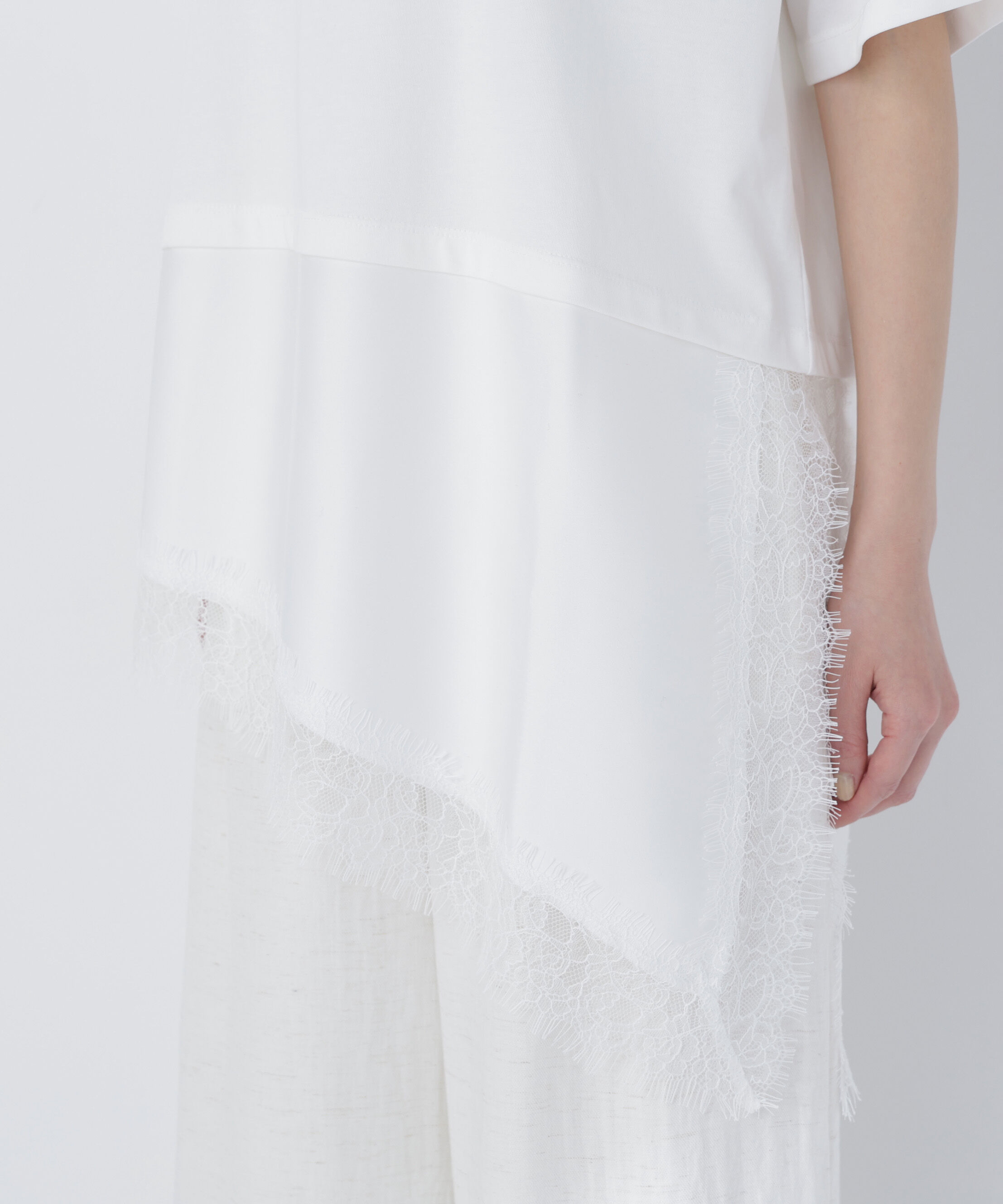  「レースドッキングロゴTシャツ」|Tシャツ・カットソー|