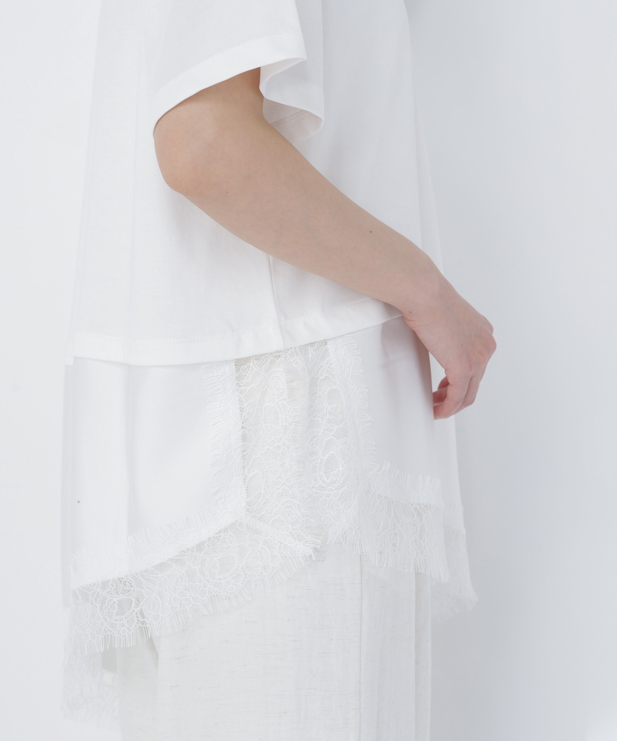  「レースドッキングロゴTシャツ」|Tシャツ・カットソー|