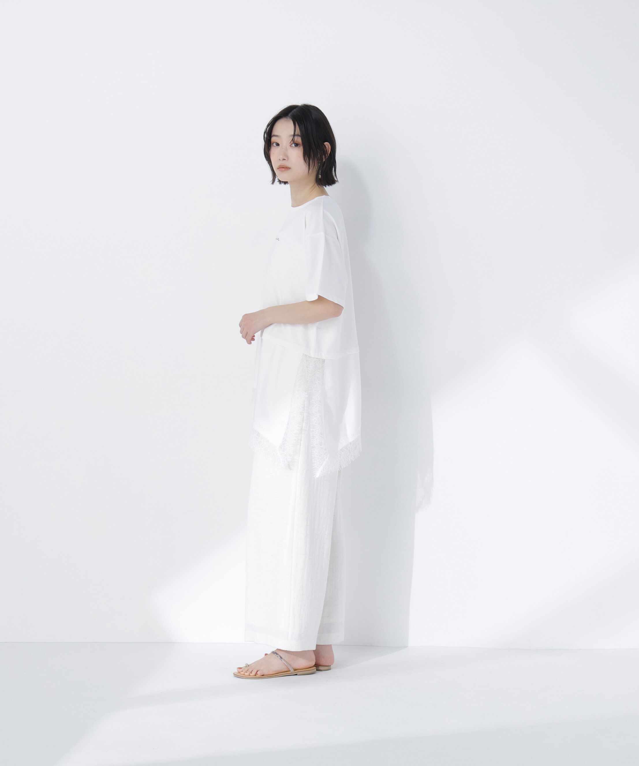  「レースドッキングロゴTシャツ」|Tシャツ・カットソー|