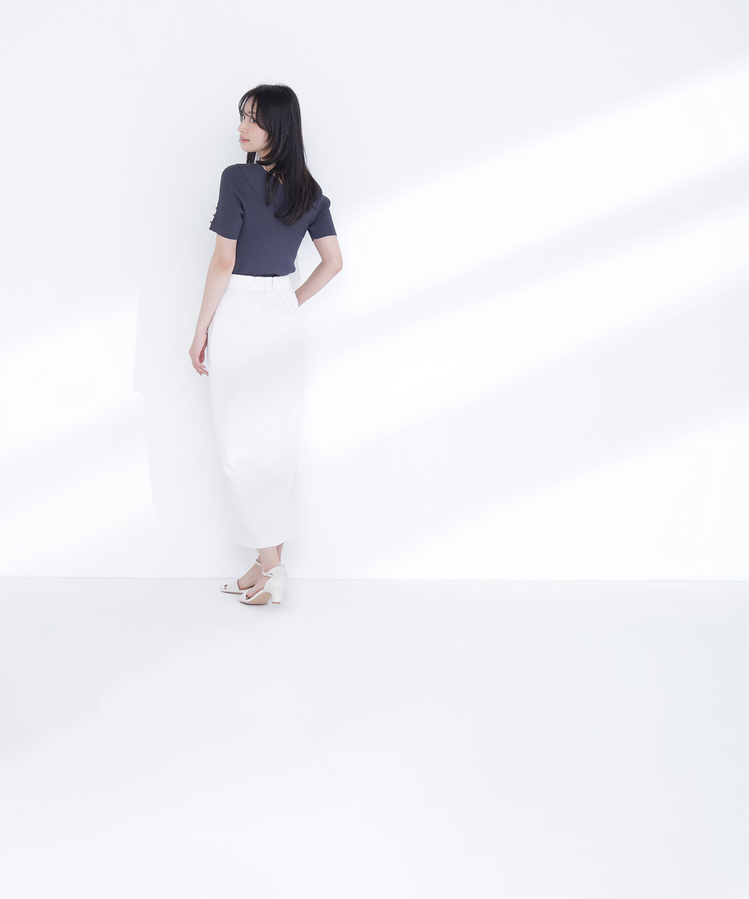  「クロスネックリブニット」|ニット・セーター|