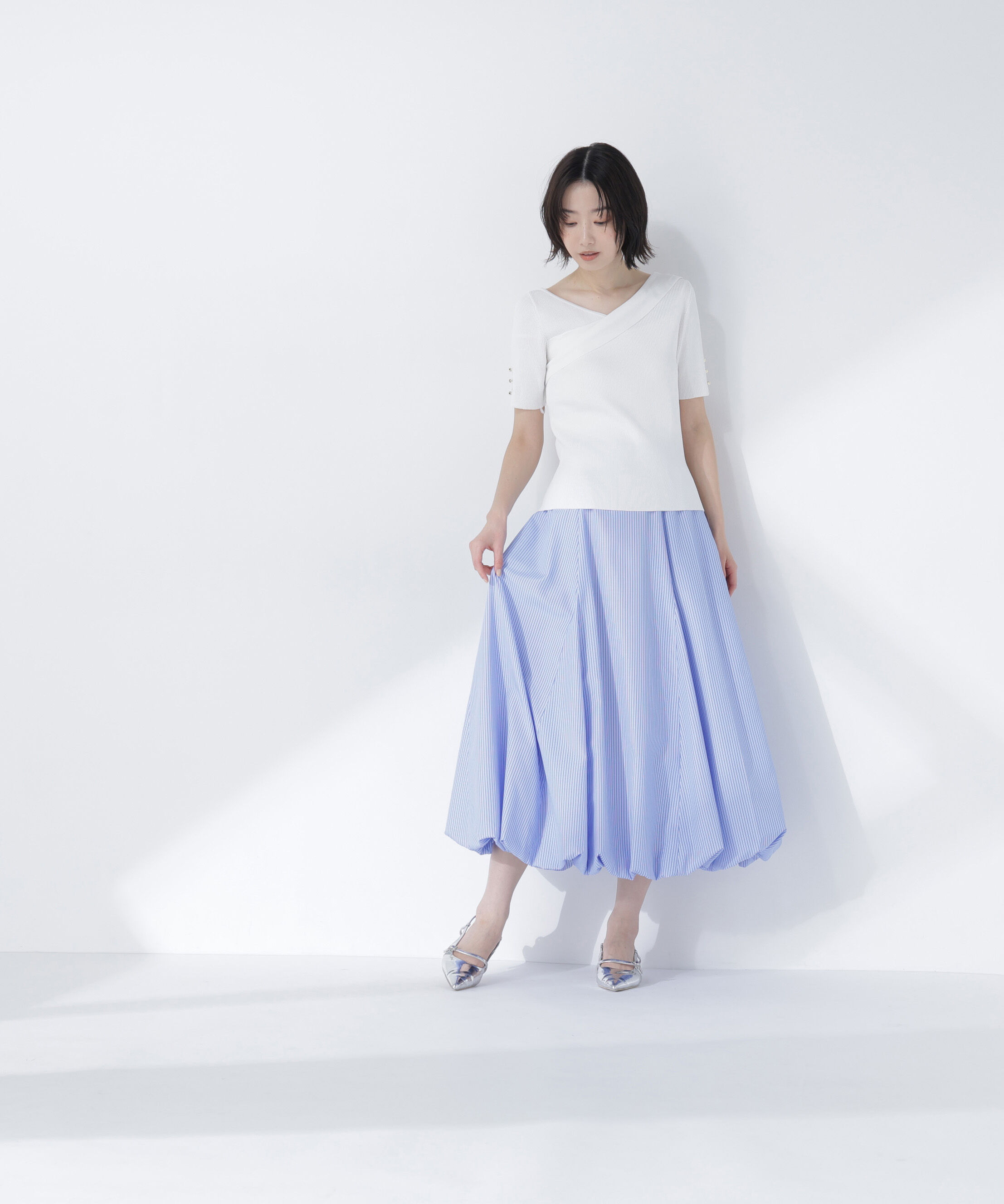  「クロスネックリブニット」|ニット・セーター|