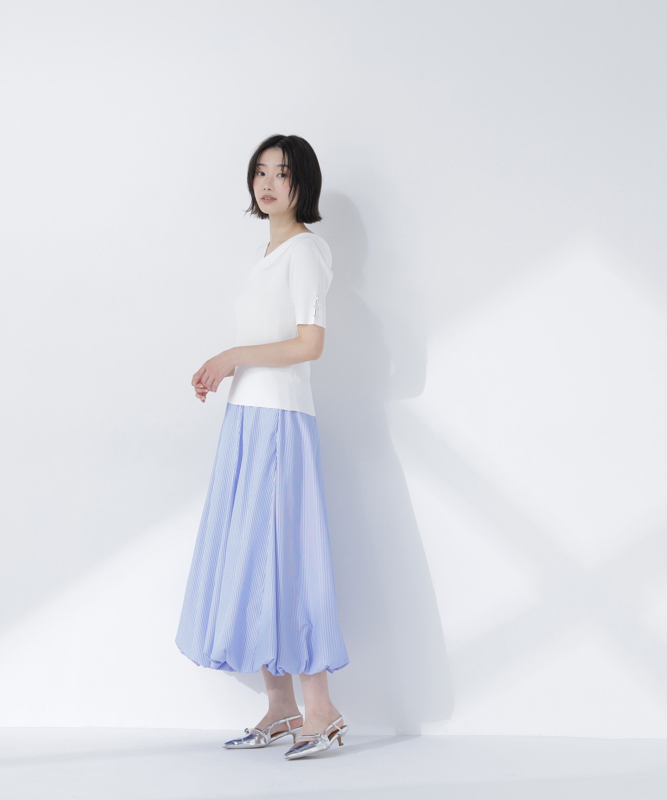  「クロスネックリブニット」|ニット・セーター|