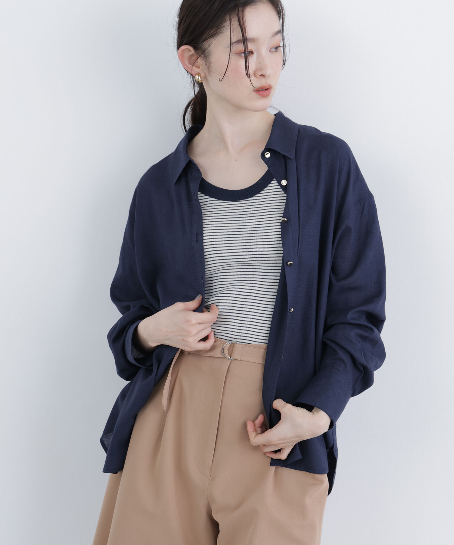  「〈N.〉リネンブレンドシャツ」|シャツ・ブラウス|