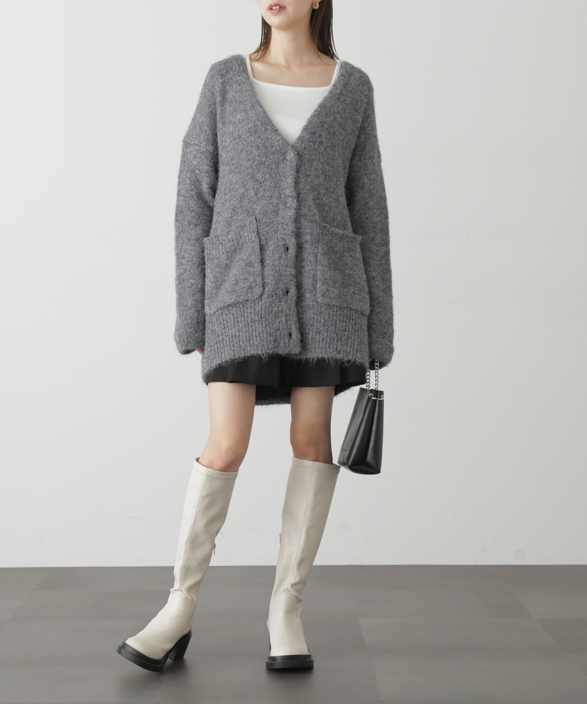  「ウール混リサイクルエコニットカーディガン」|ニット・セーター|