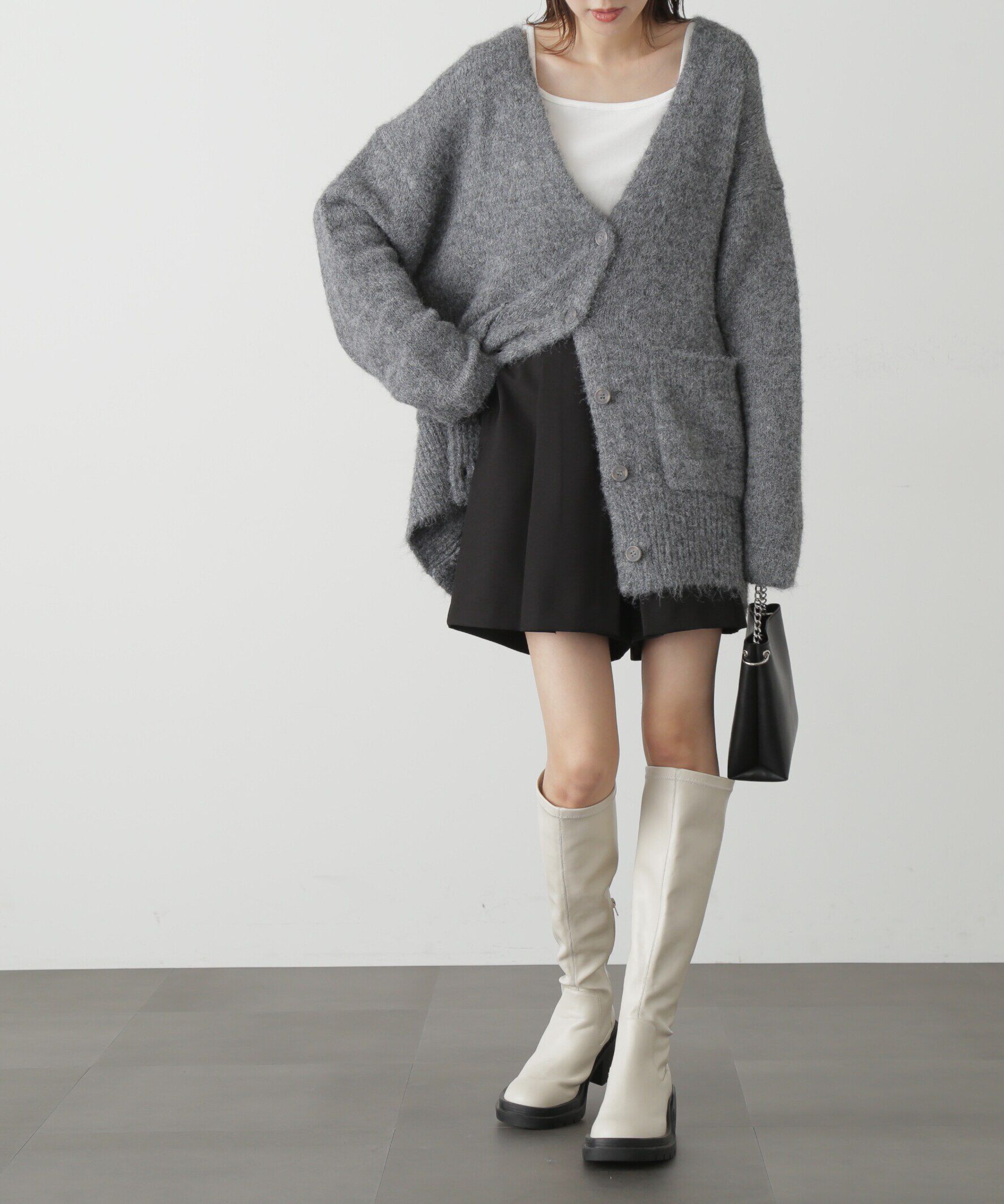  「ウール混リサイクルエコニットカーディガン」|ニット・セーター|