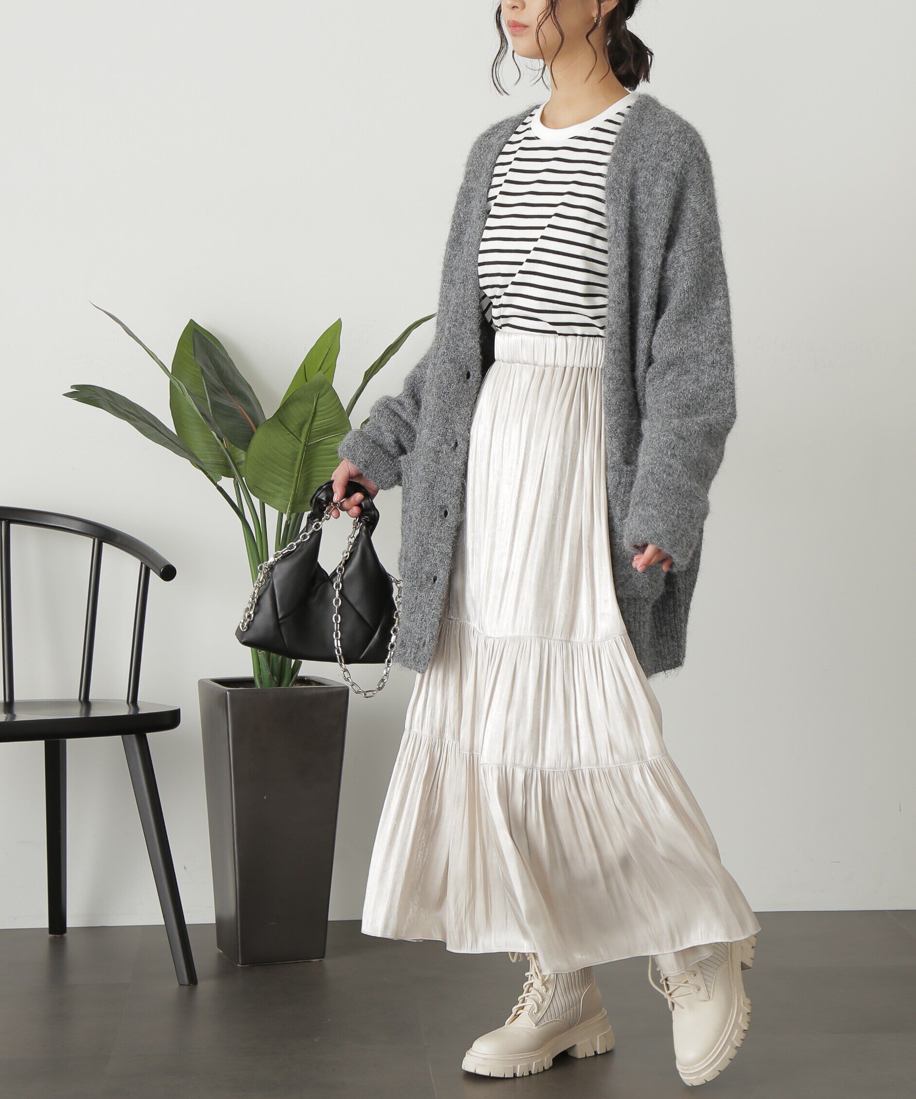  「ウール混リサイクルエコニットカーディガン」|ニット・セーター|