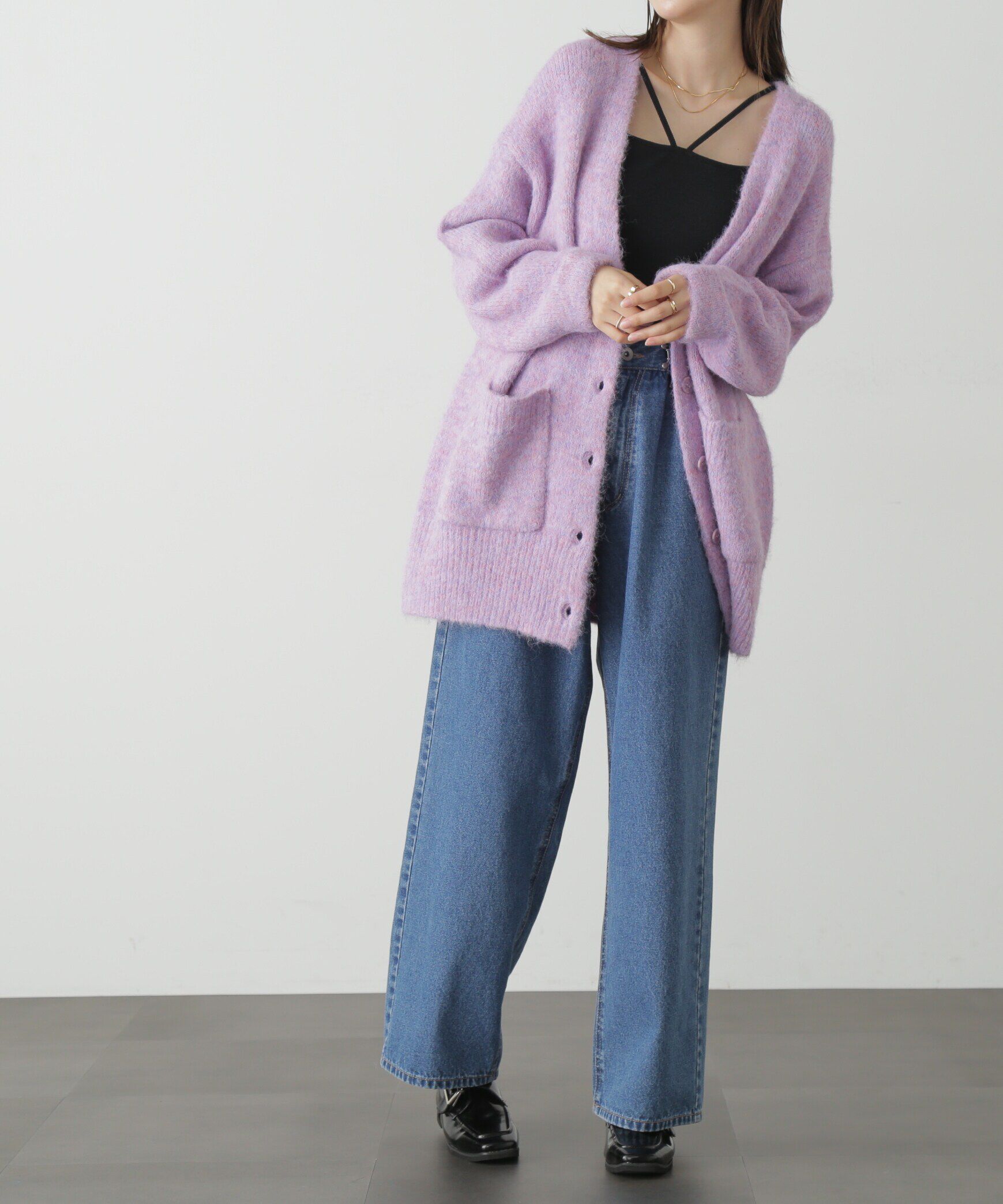  「ウール混リサイクルエコニットカーディガン」|ニット・セーター|