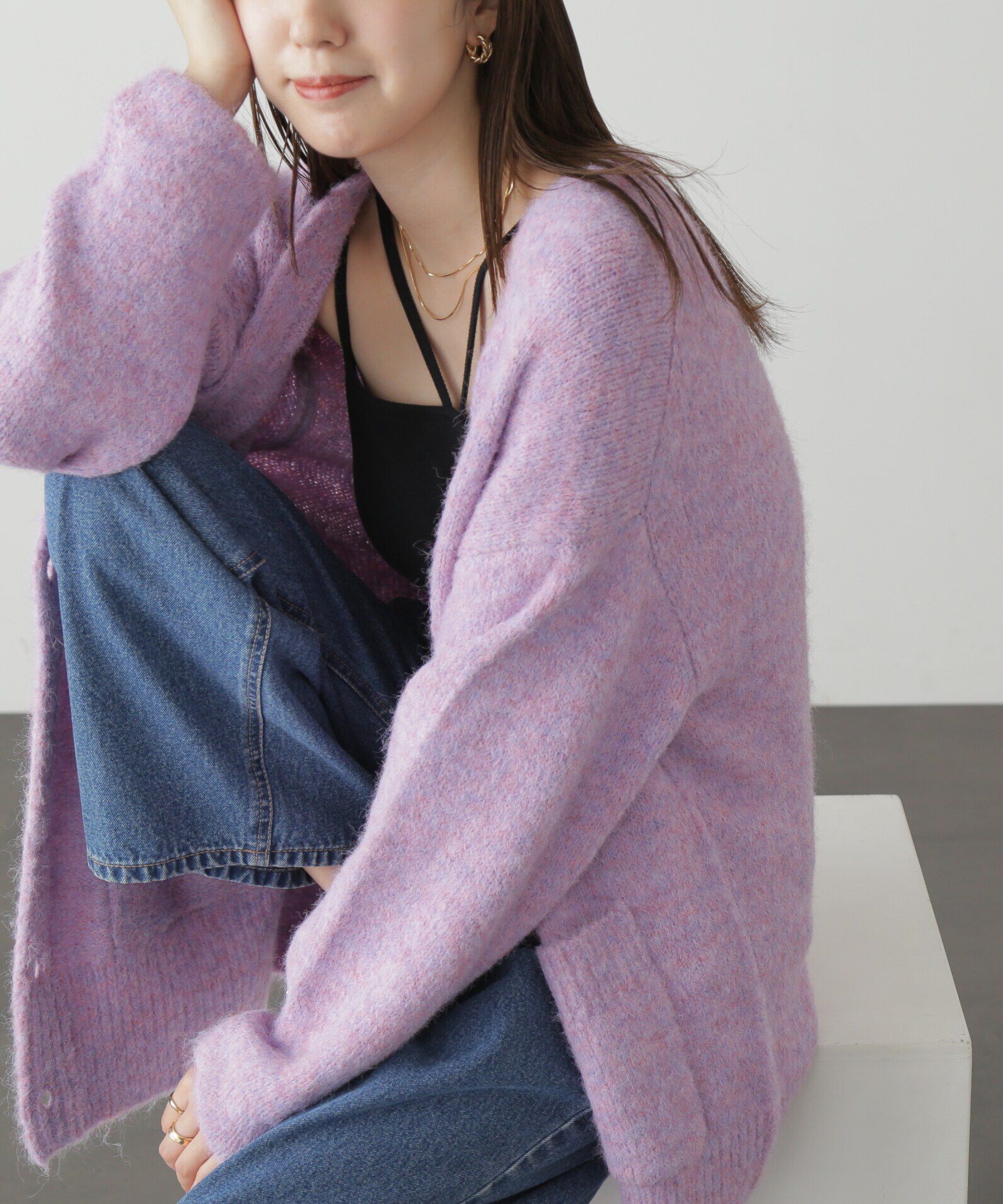  「ウール混リサイクルエコニットカーディガン」|ニット・セーター|