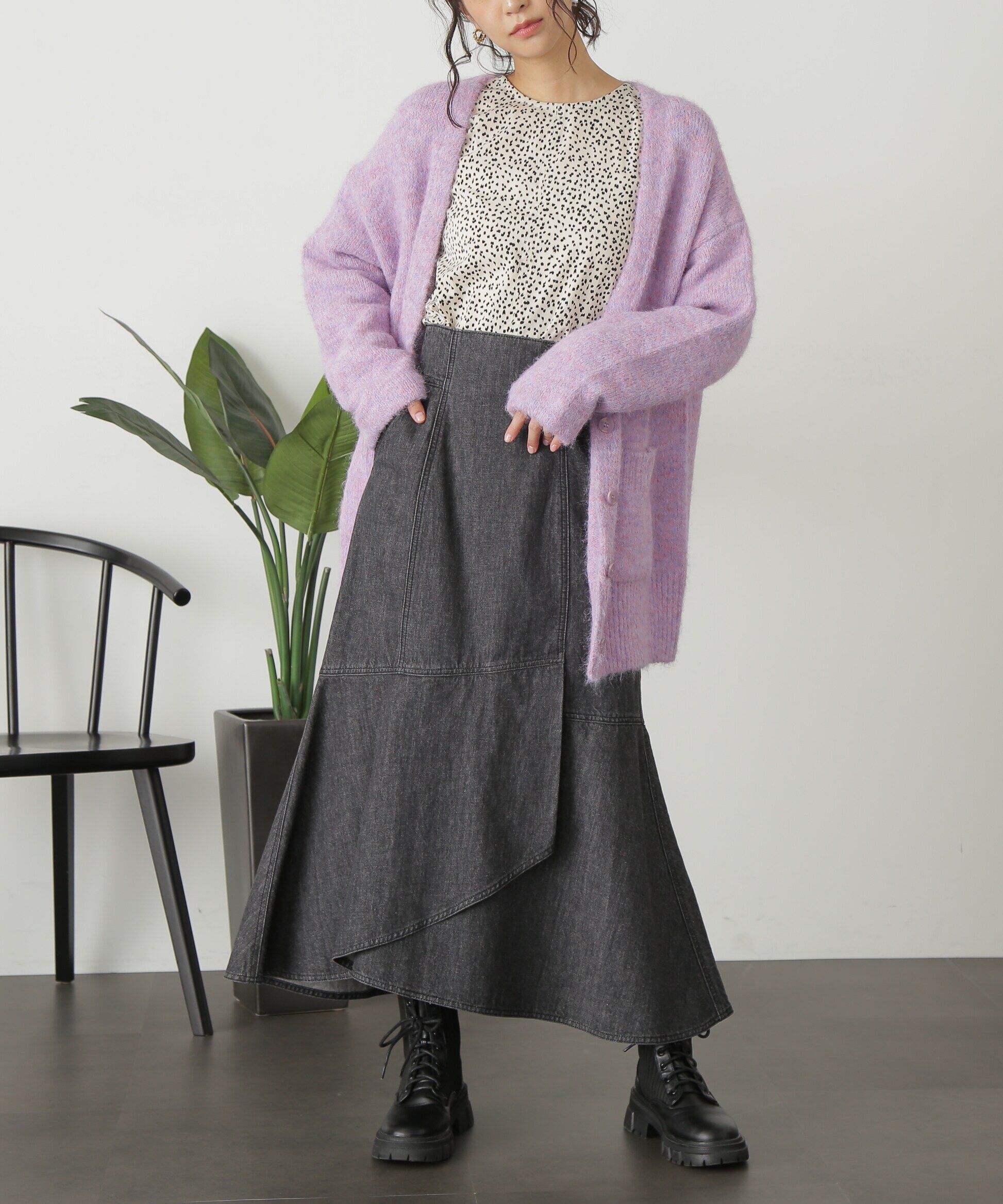  「ウール混リサイクルエコニットカーディガン」|ニット・セーター|