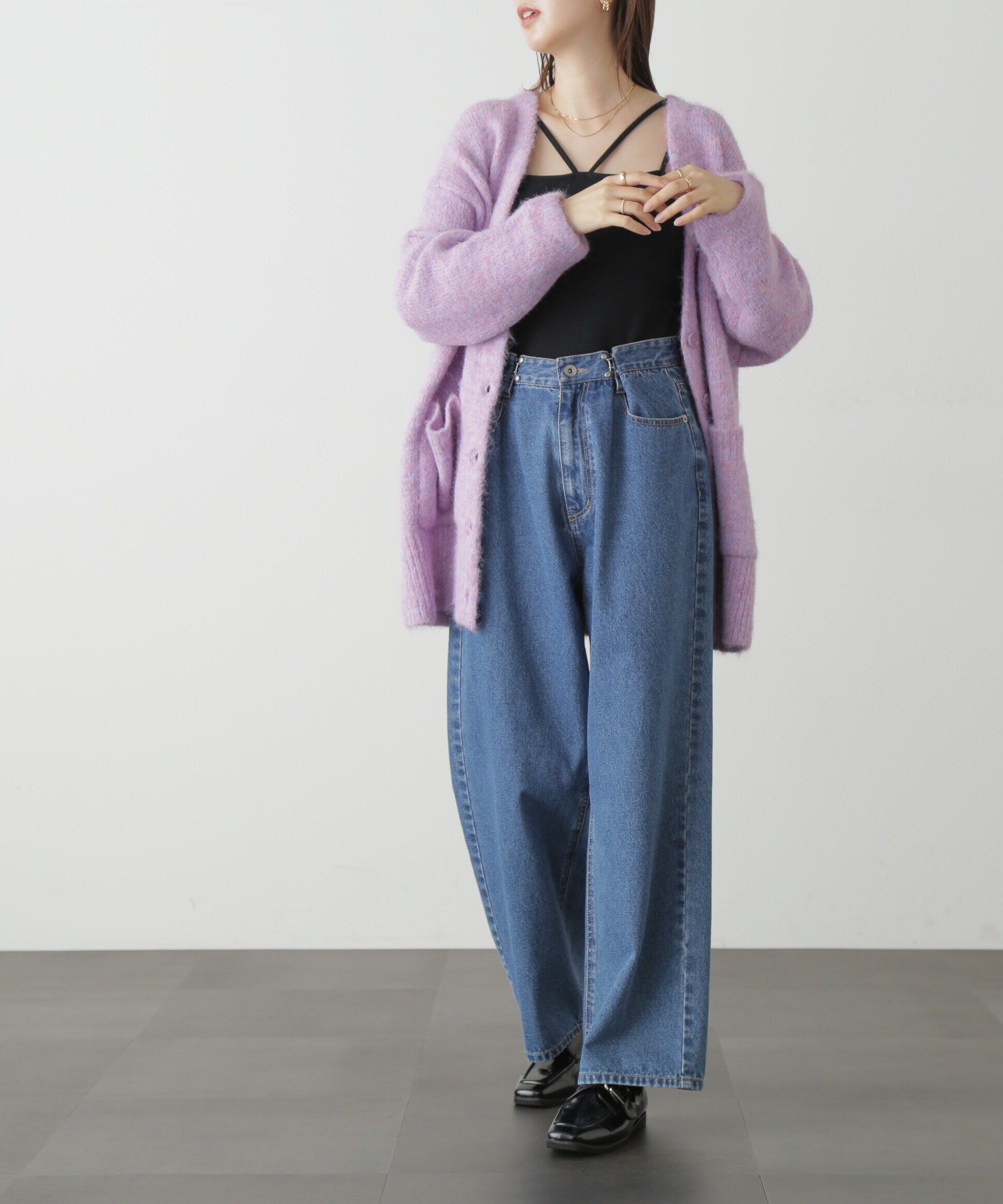  「ウール混リサイクルエコニットカーディガン」|ニット・セーター|