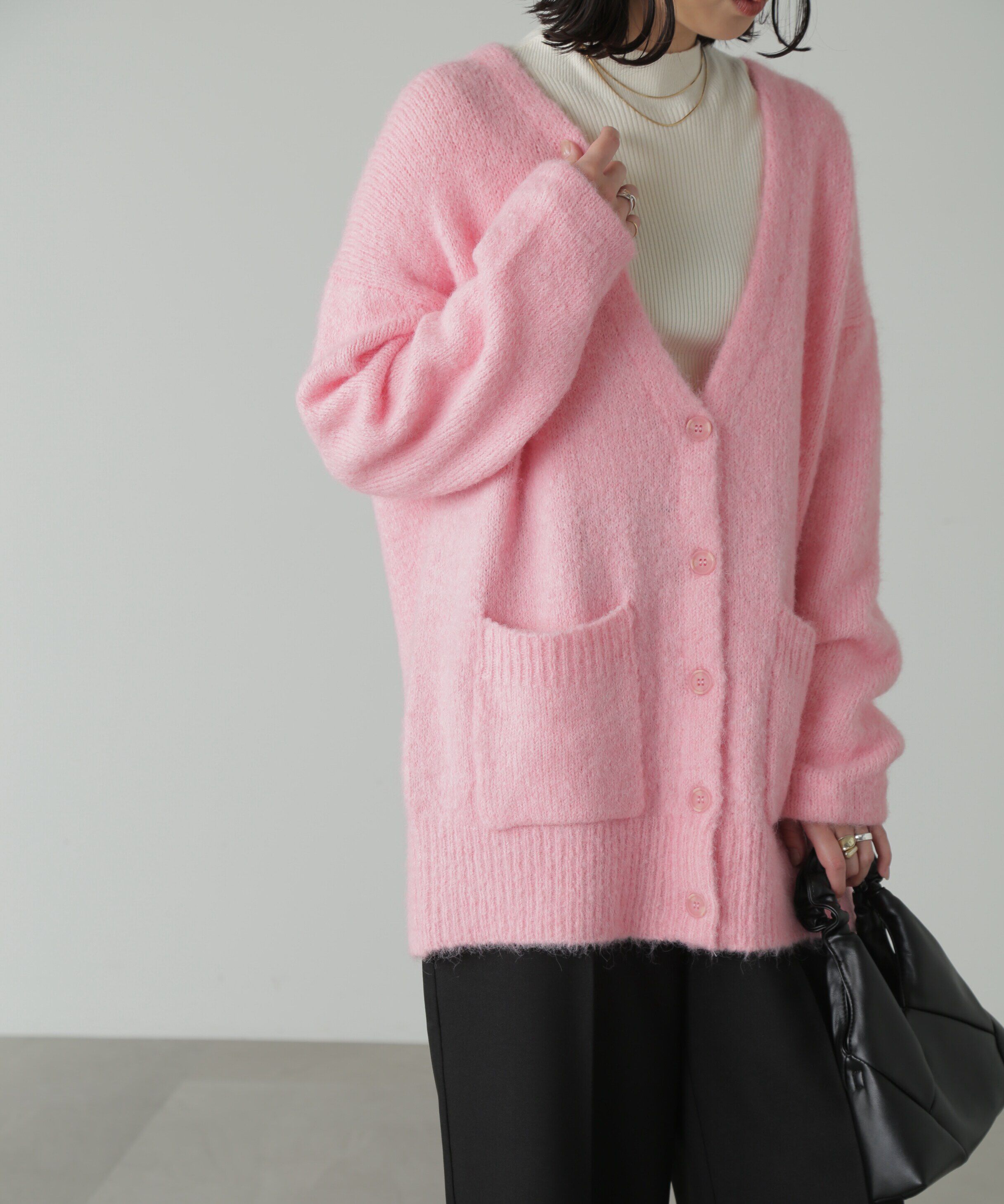  「ウール混リサイクルエコニットカーディガン」|ニット・セーター|