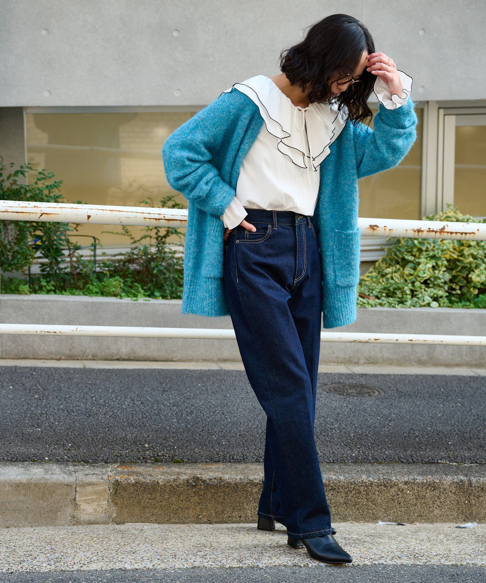  「ウール混リサイクルエコニットカーディガン」|ニット・セーター|