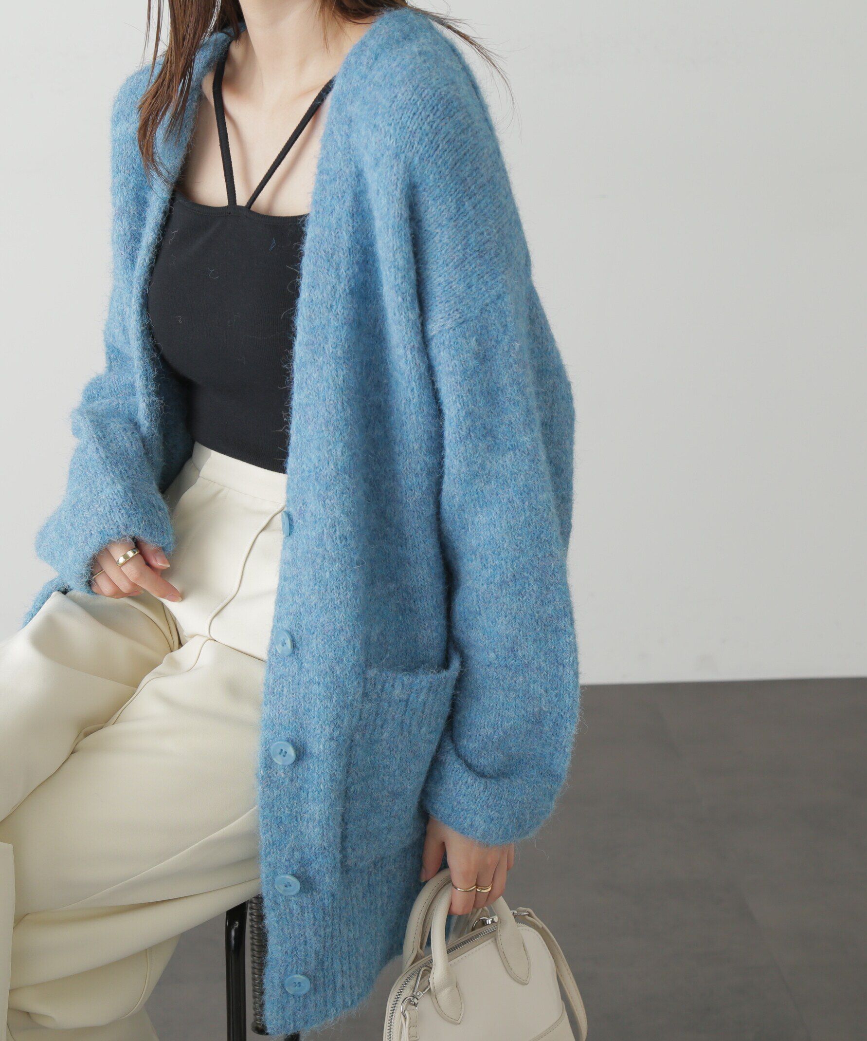  「ウール混リサイクルエコニットカーディガン」|ニット・セーター|