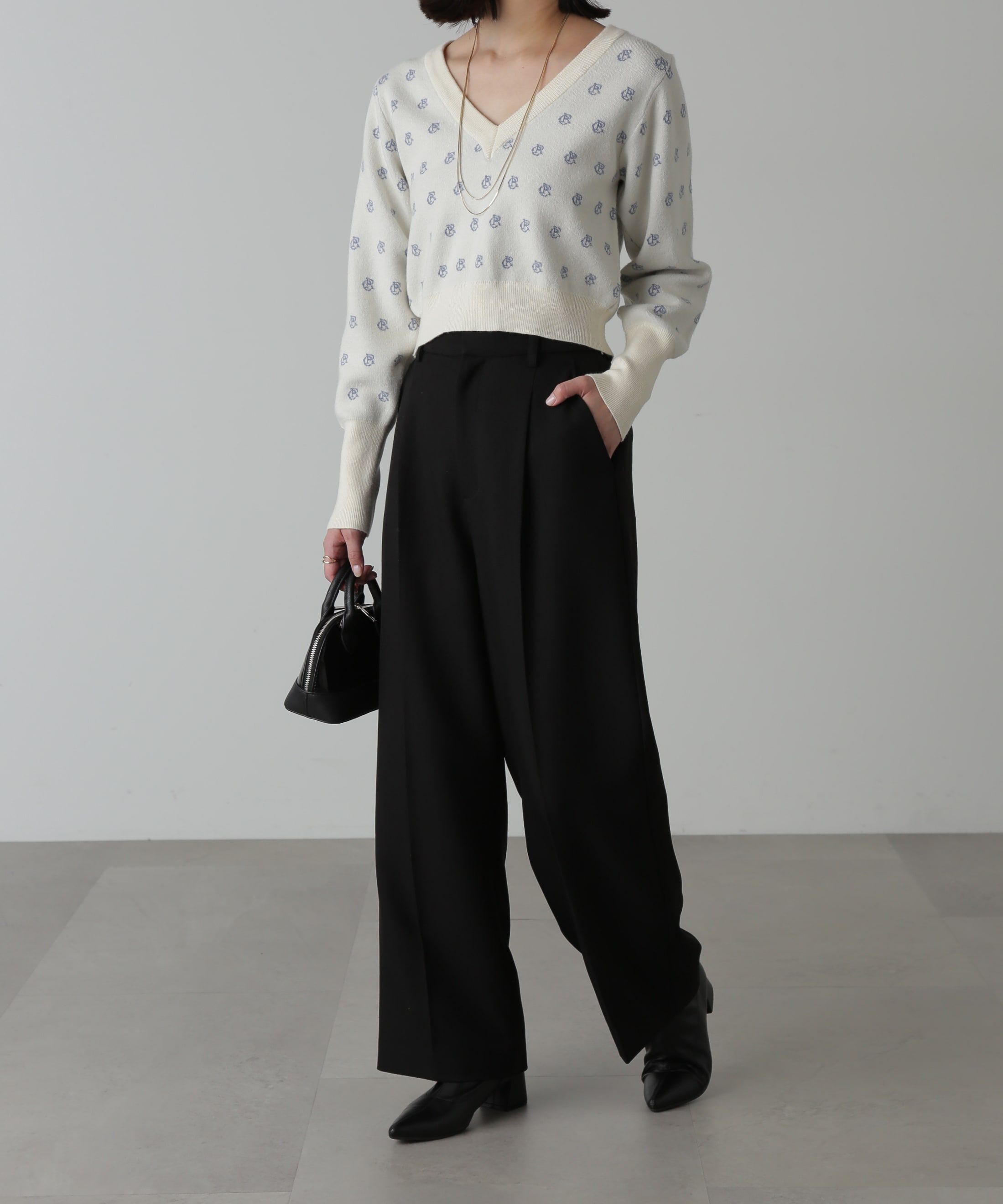  「総柄コンパクトロゴニット」|ニット・セーター|