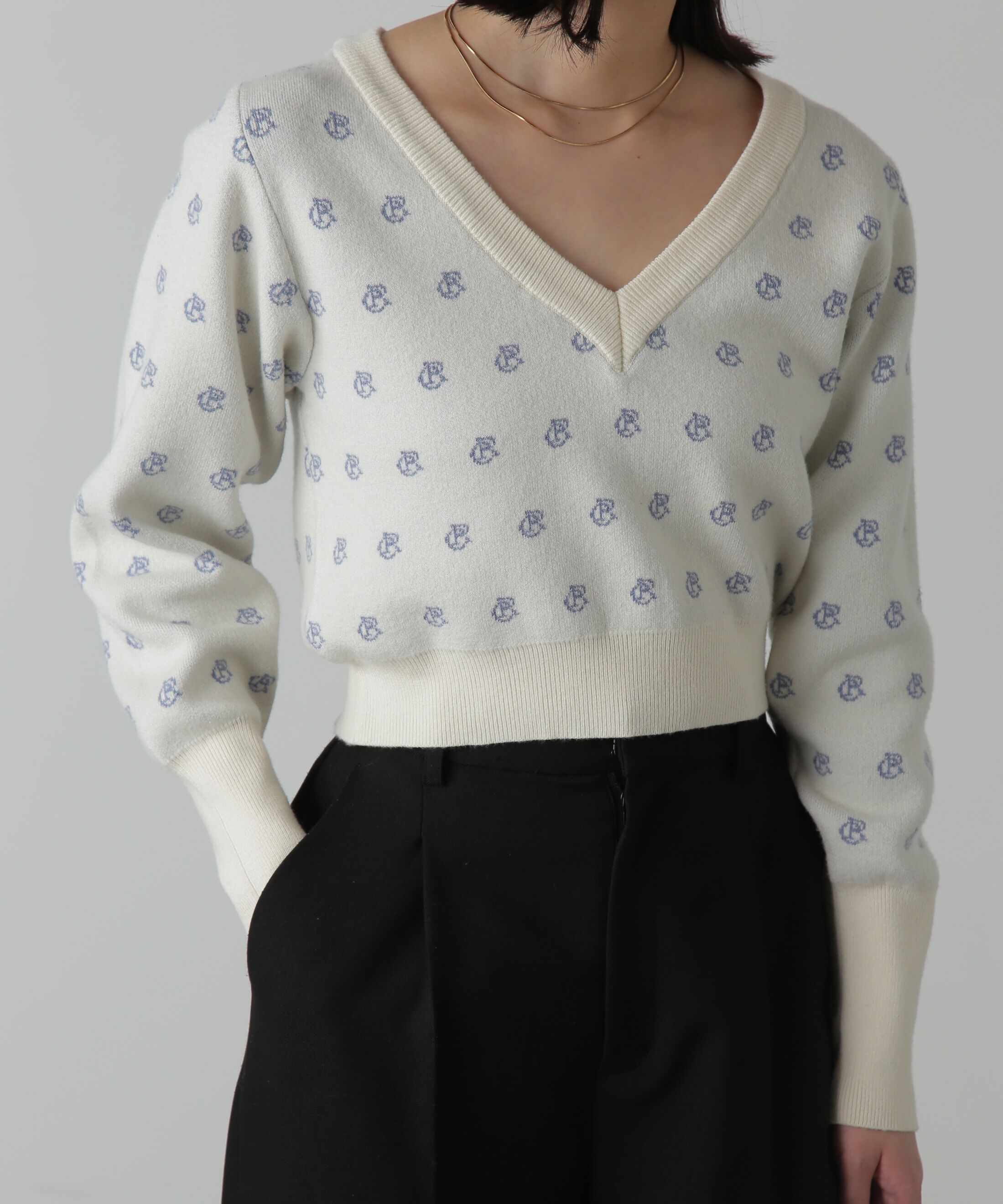  「総柄コンパクトロゴニット」|ニット・セーター|