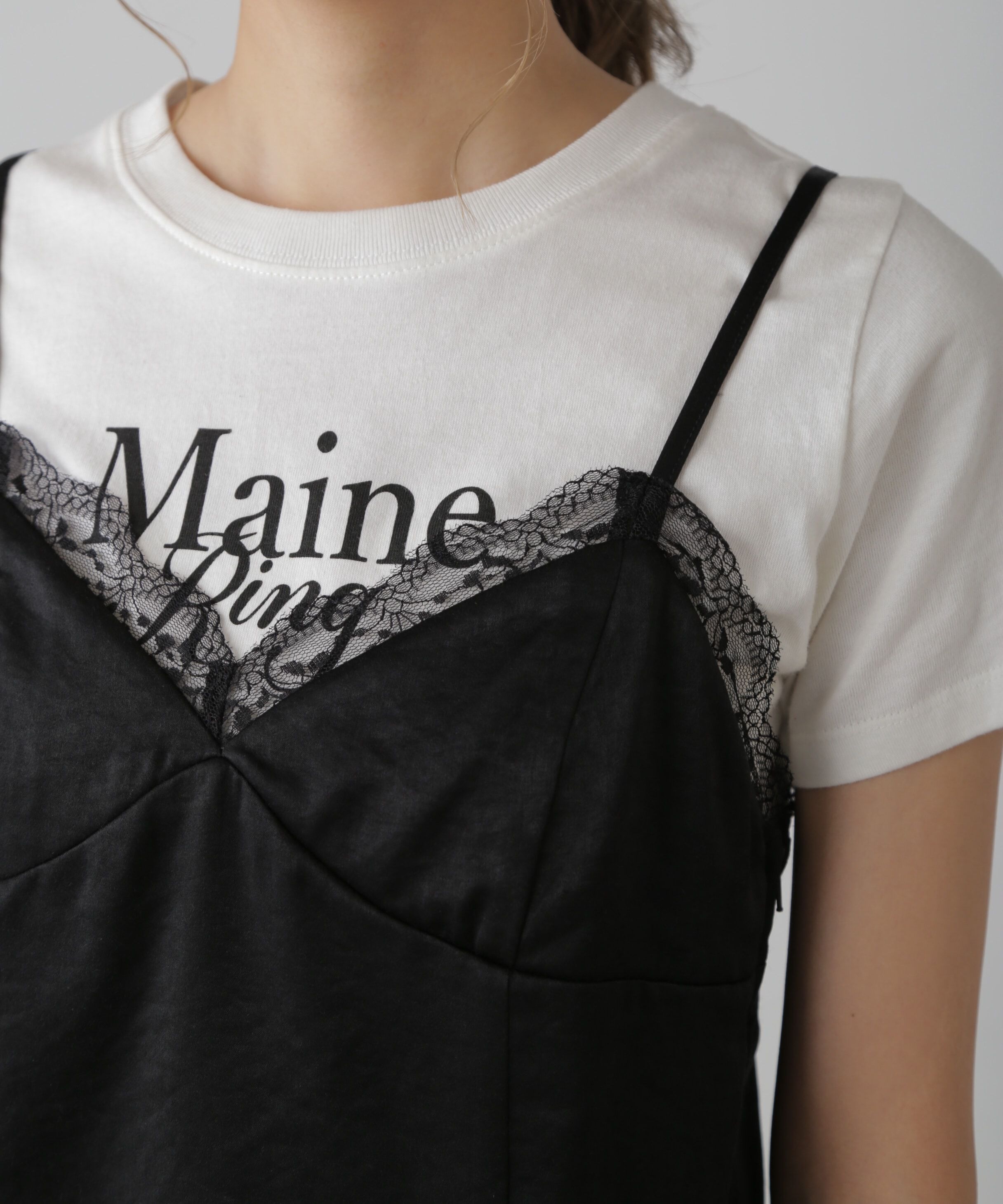  「サテンレースキャミソール」|シャツ・ブラウス|