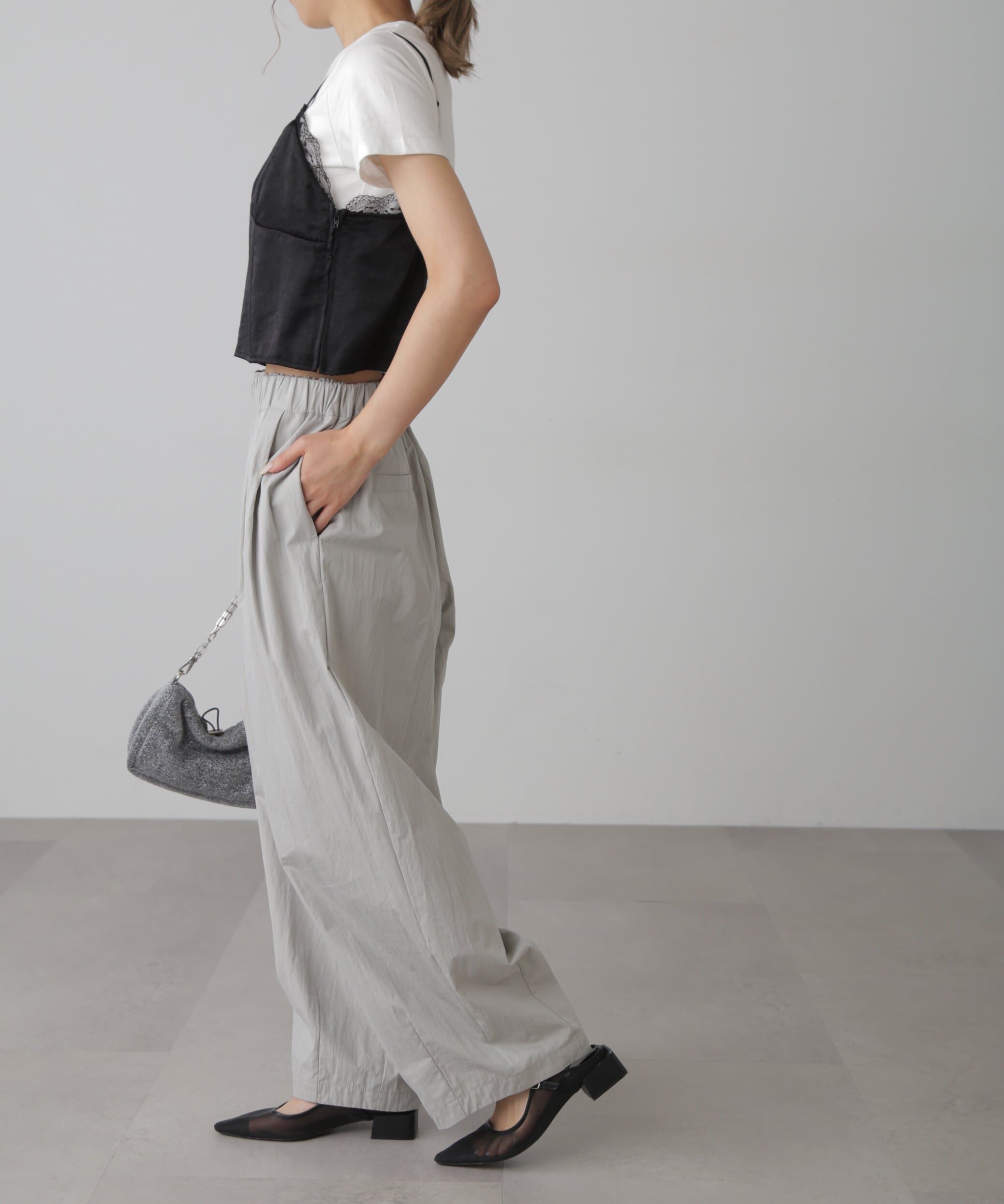  「サテンレースキャミソール」|シャツ・ブラウス|