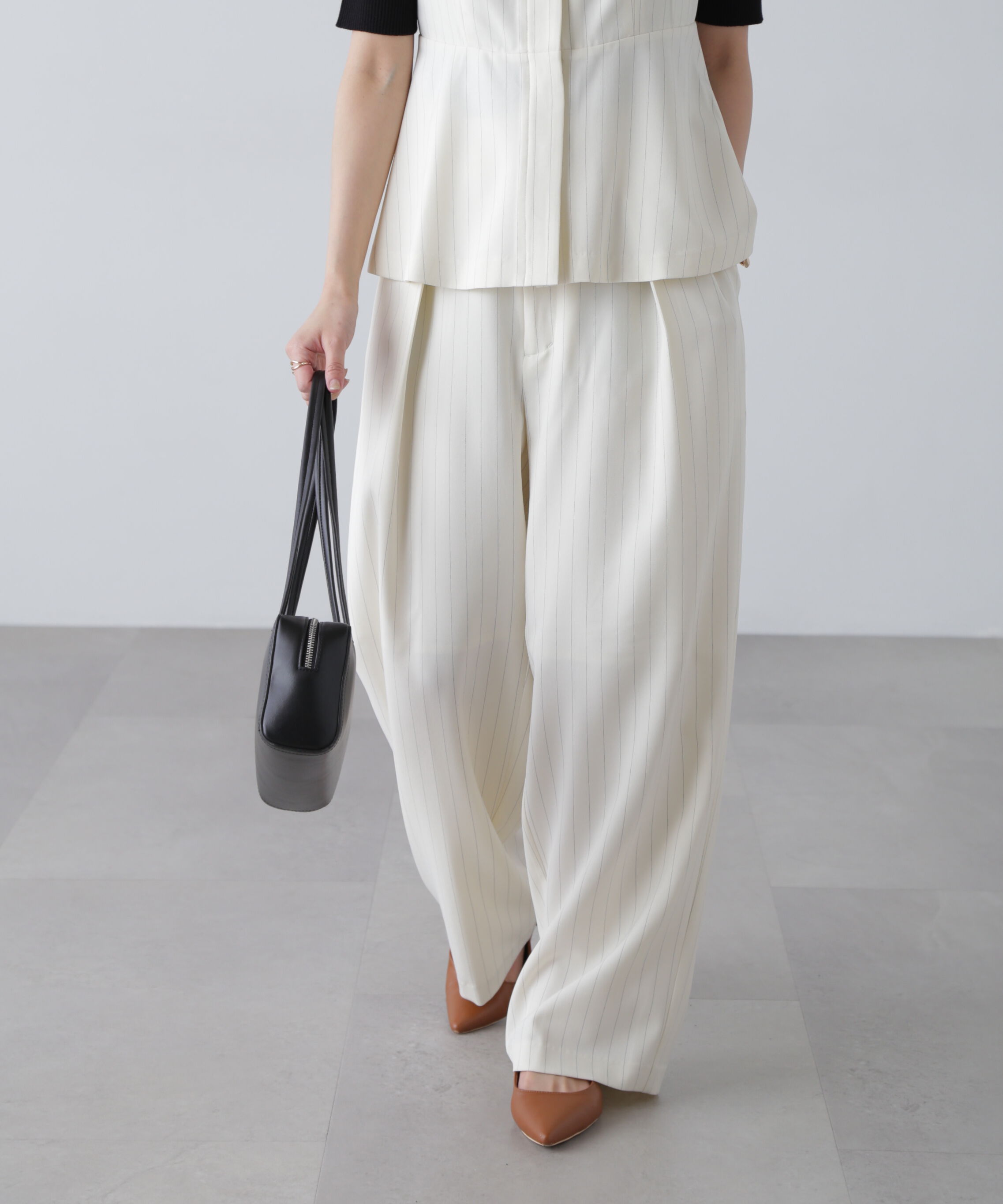  「〈セットアップ対応〉タックセミワイドパンツ」|その他|