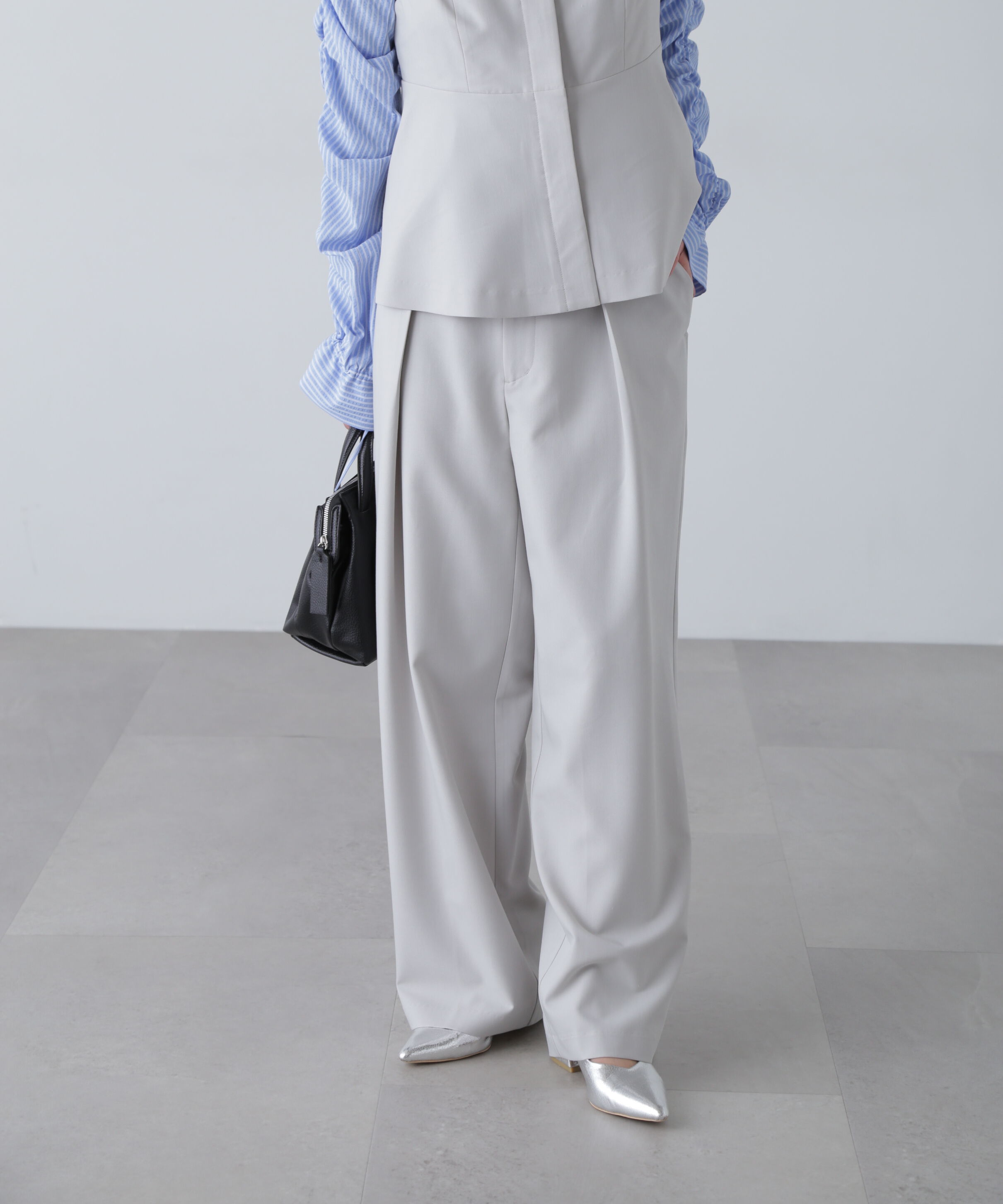  「〈セットアップ対応〉タックセミワイドパンツ」|その他|