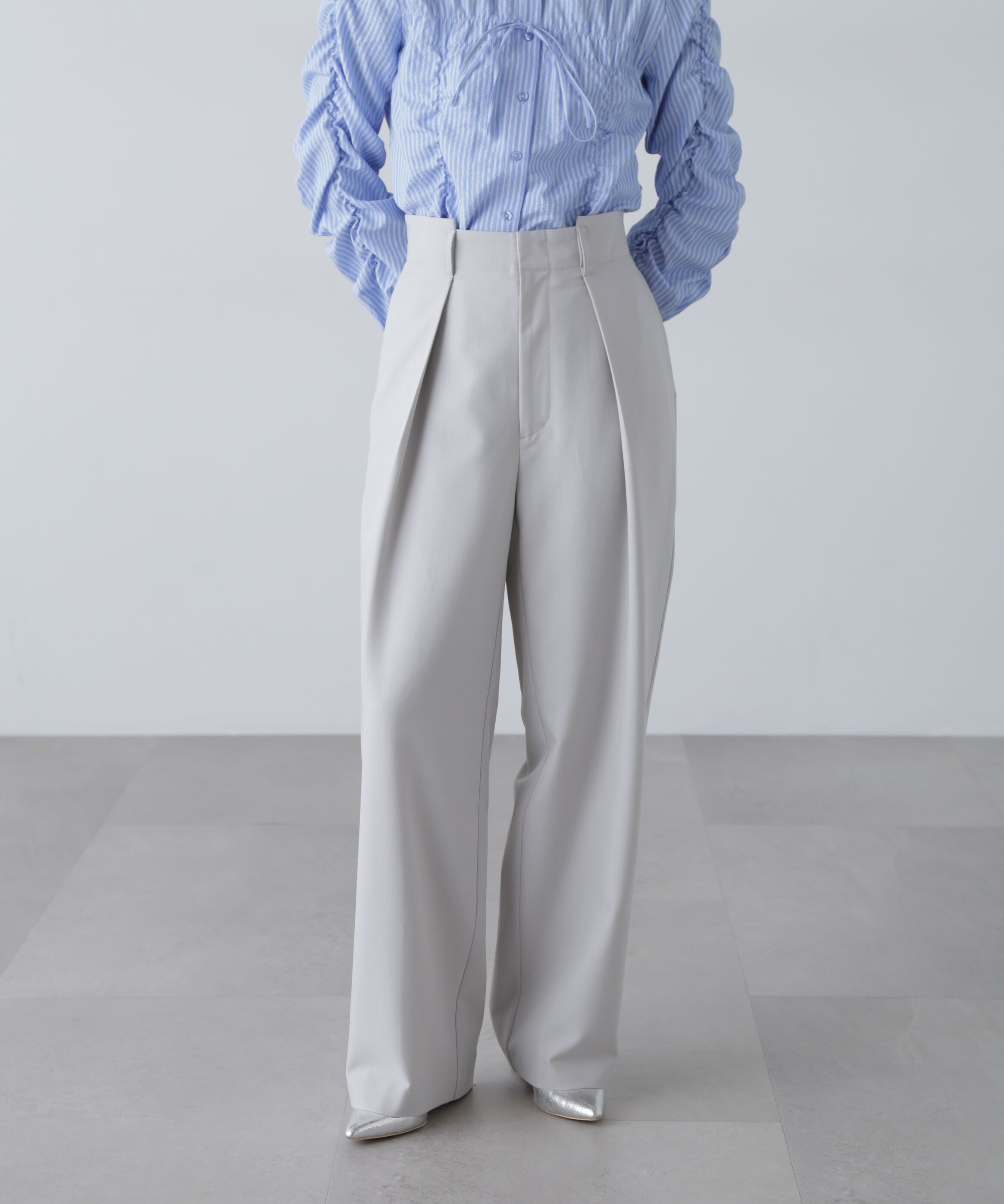  「〈セットアップ対応〉タックセミワイドパンツ」|その他|