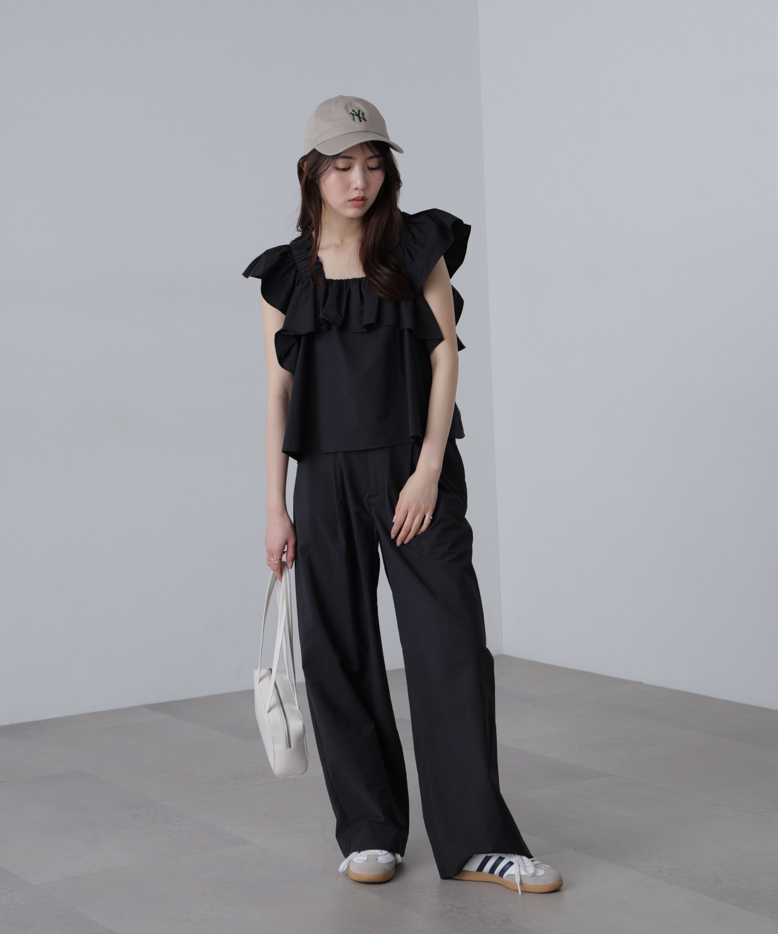  「〈セットアップ対応〉ギャザーショルダーノースリーブブラウス」|シャツ・ブラウス|