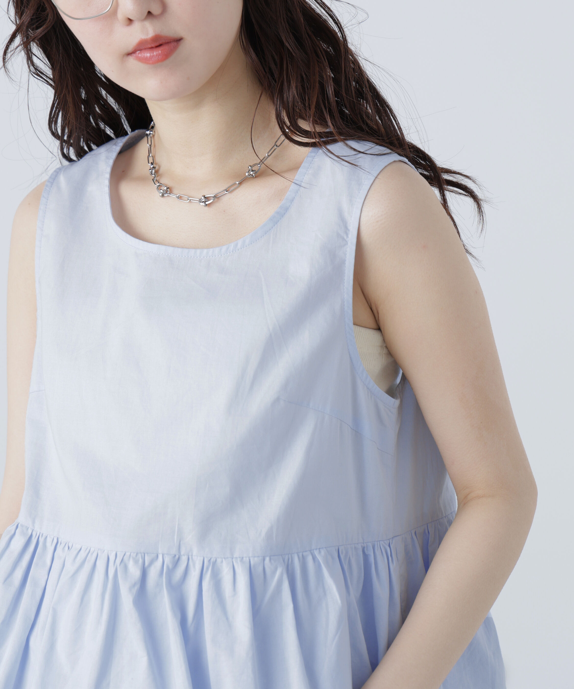  「シアーノースリーブティアードブラウス」|シャツ・ブラウス|