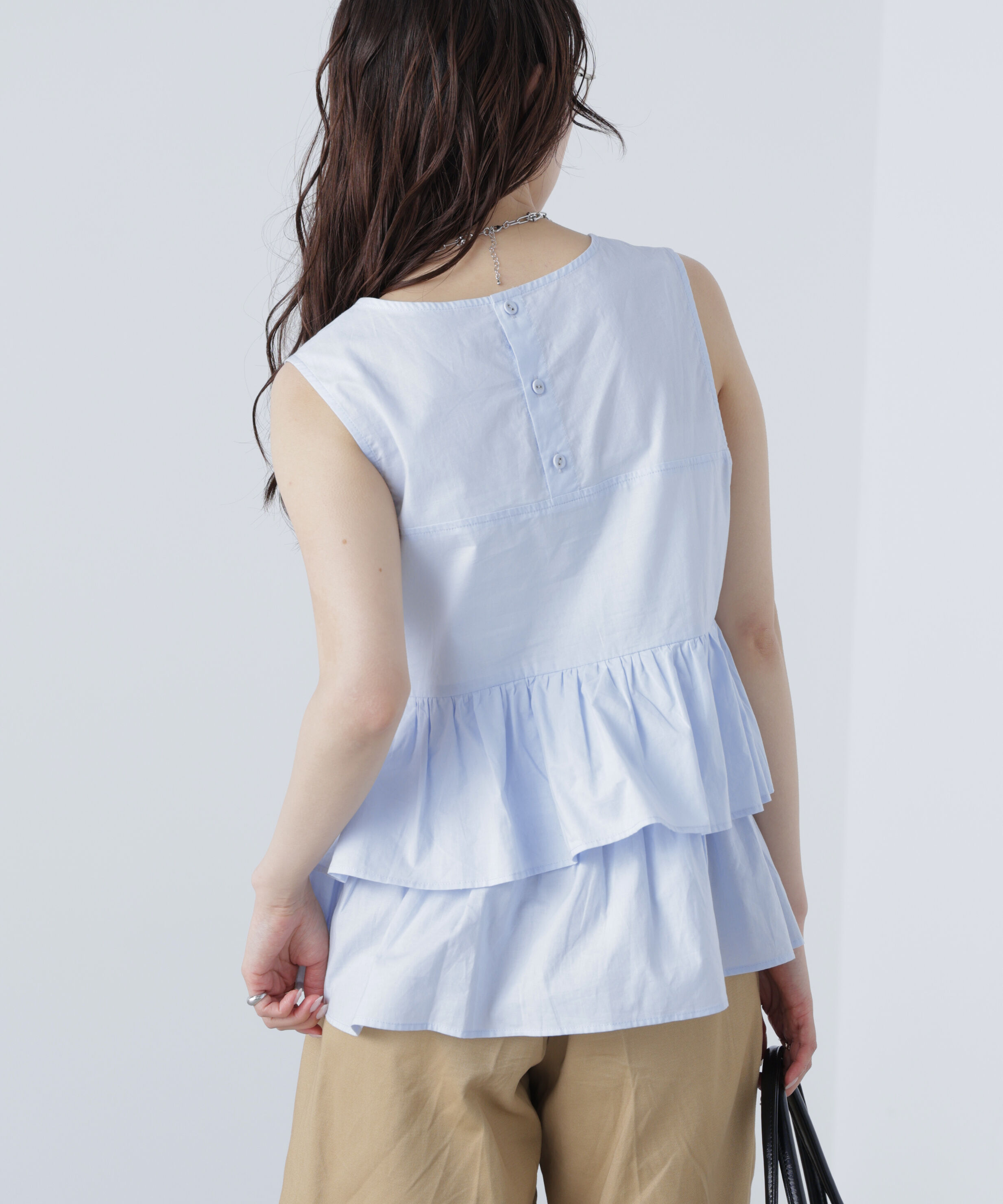  「シアーノースリーブティアードブラウス」|シャツ・ブラウス|
