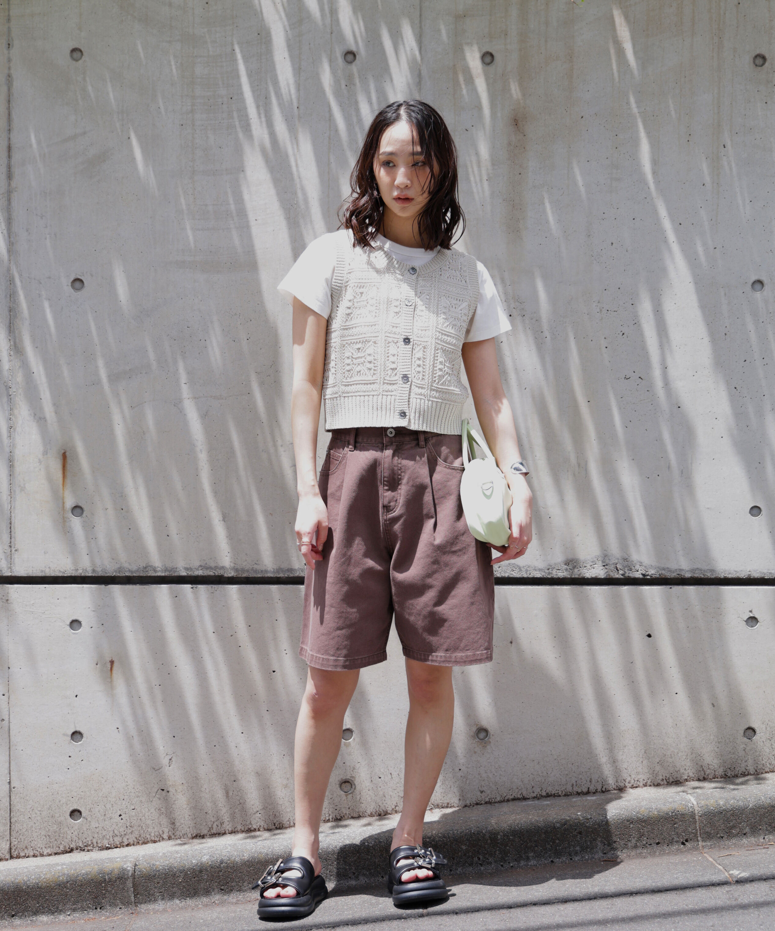  「前後2wayクロッシェニットベスト」|ニット・セーター|