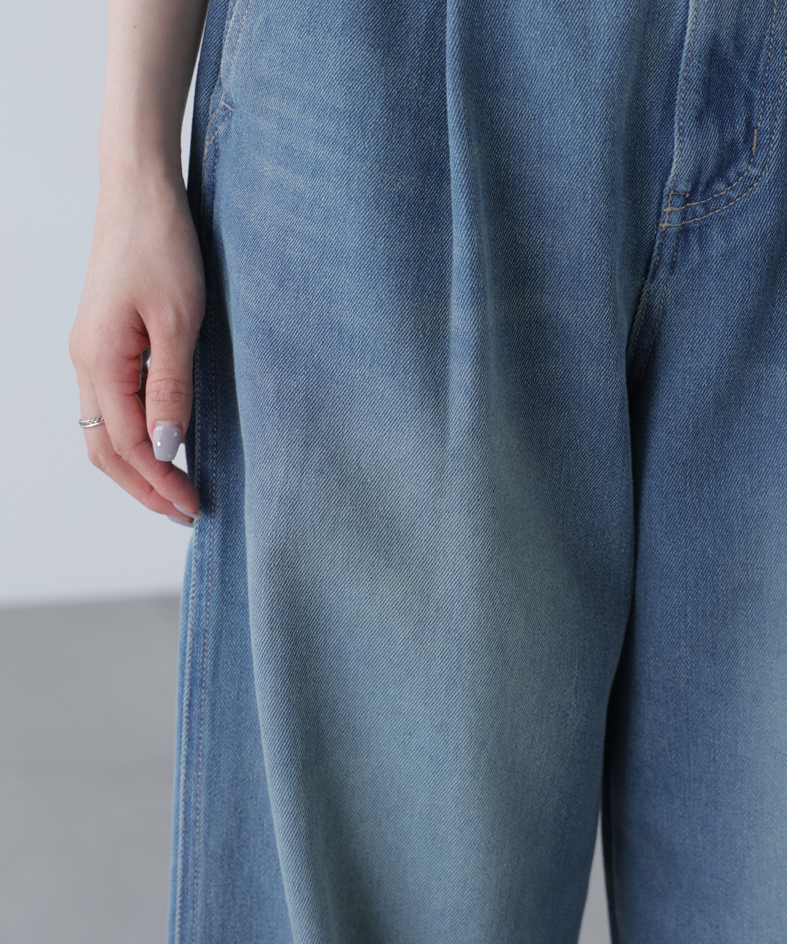  「折り返しハイウエストデニムパンツ」|その他|