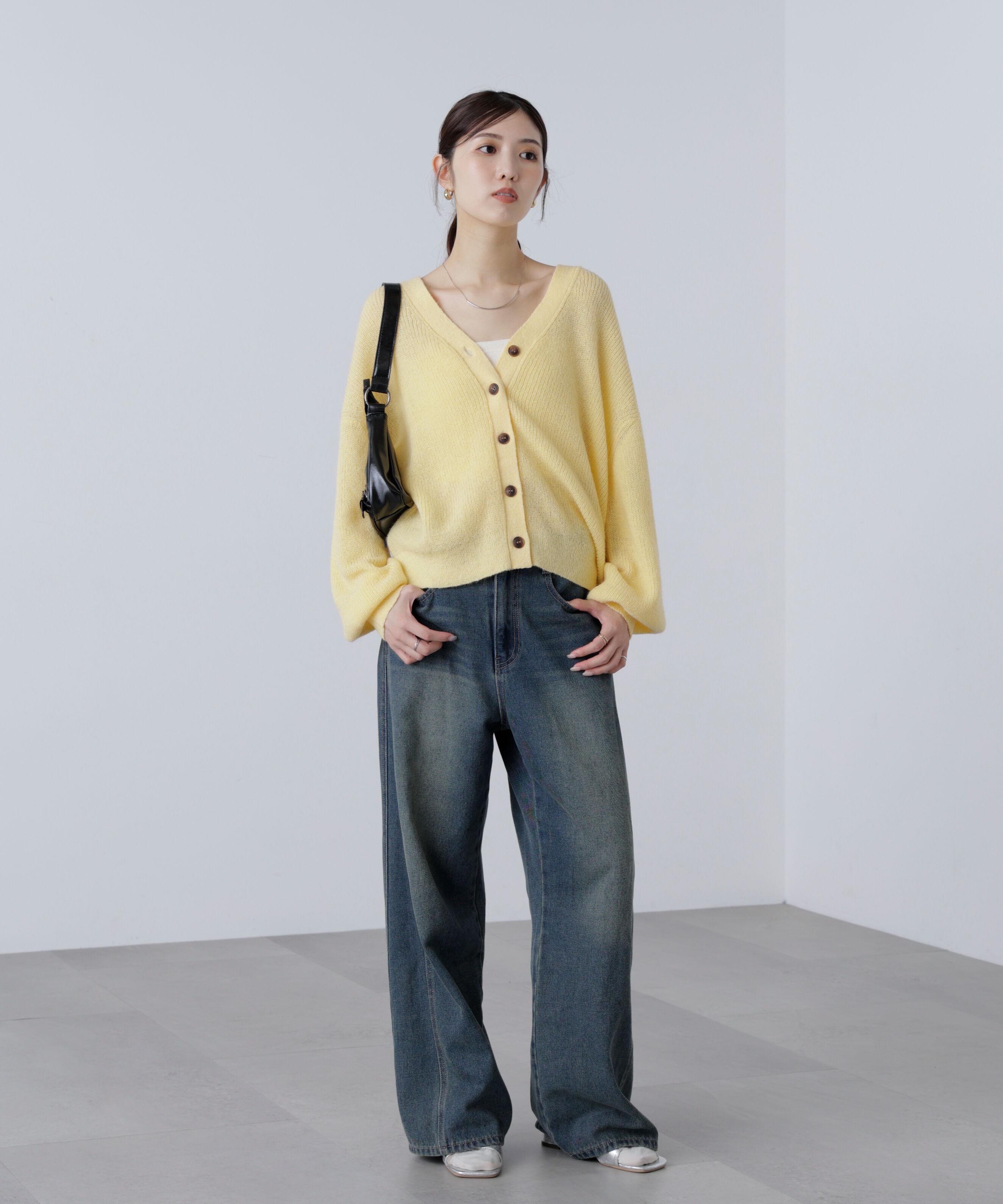  「5GモヘヤタッチVネックカーディガン」|ニット・セーター|