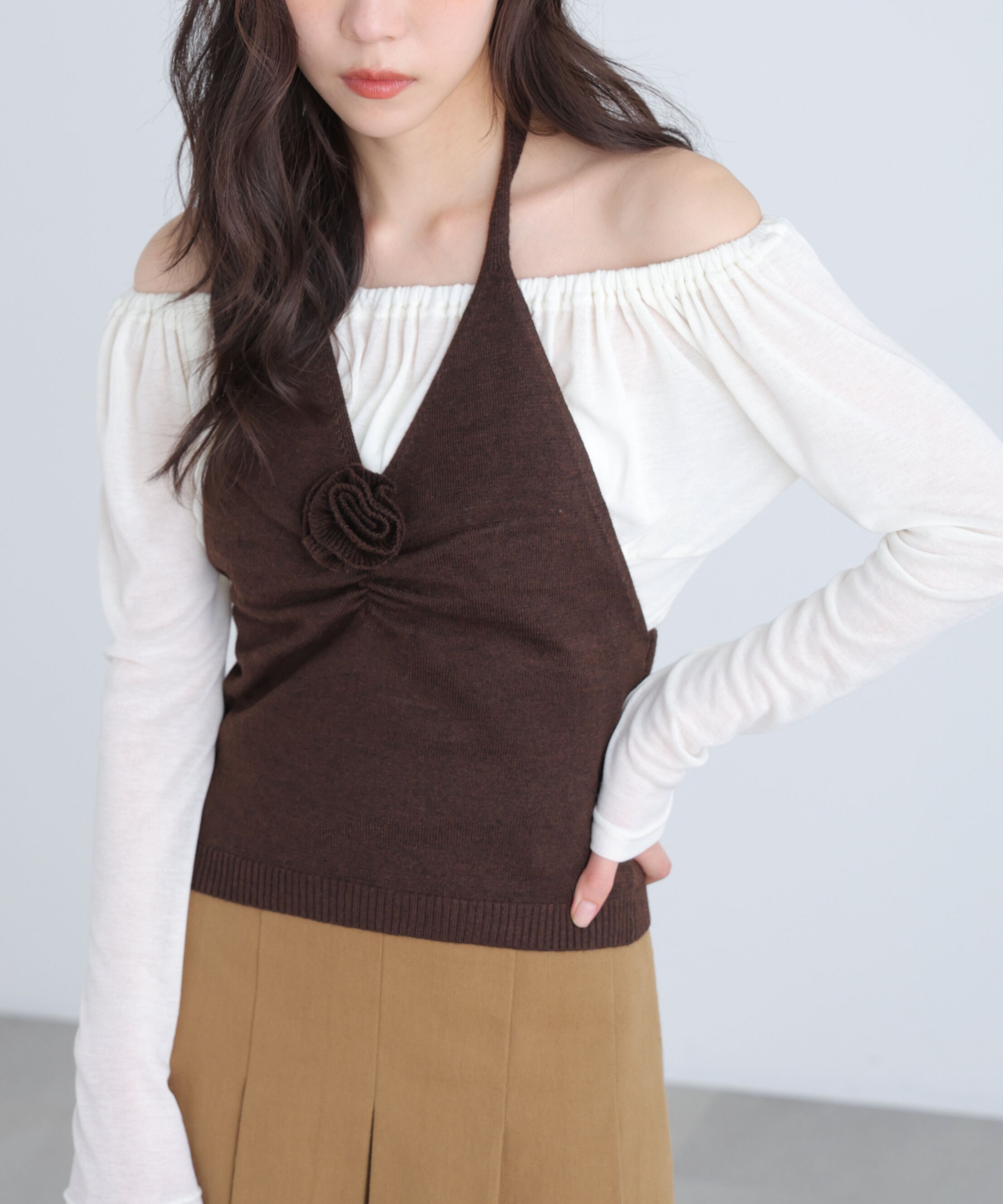  「ホルターネックニットベスト」|ニット・セーター|