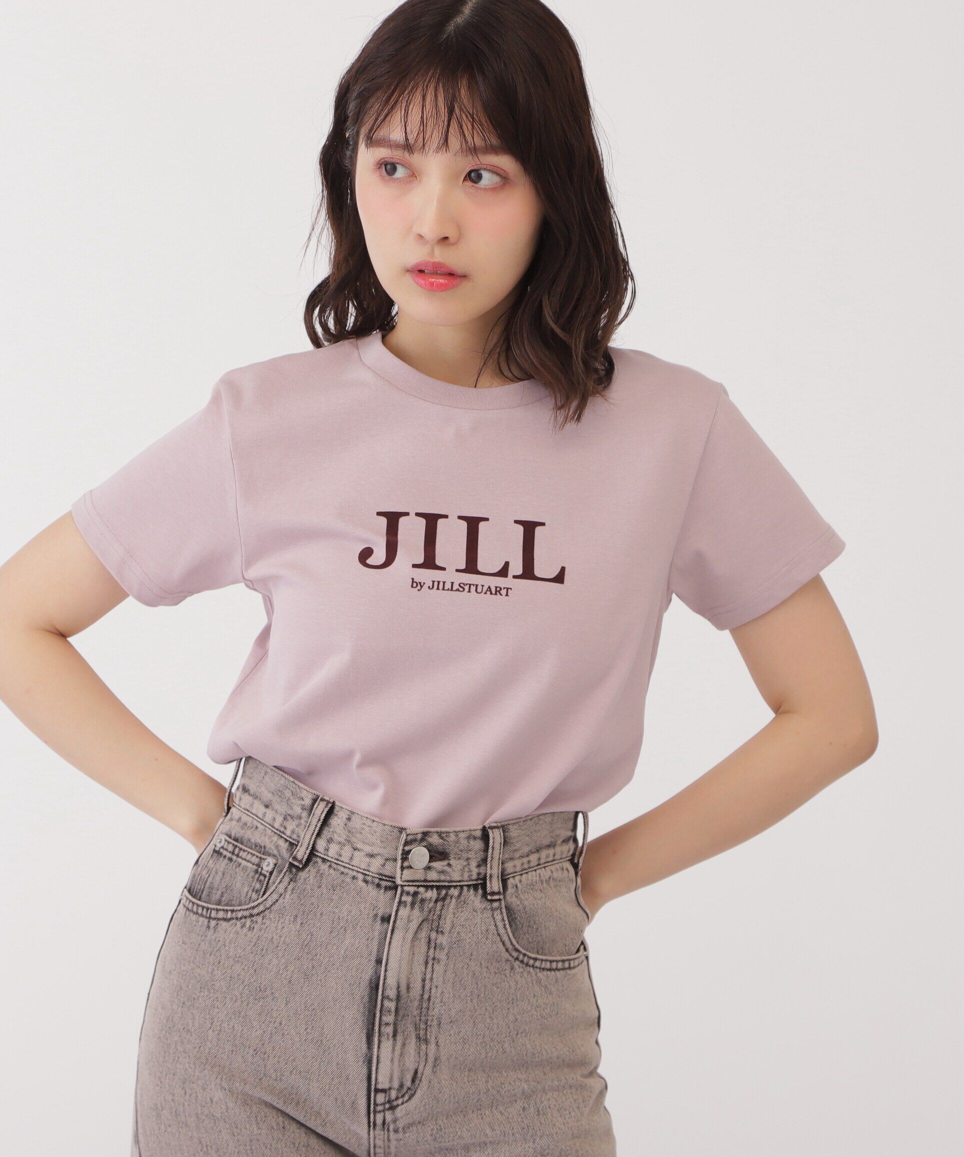  「オーガニックコットンフロッキーロゴTシャツ」|Tシャツ・カットソー|ピンク