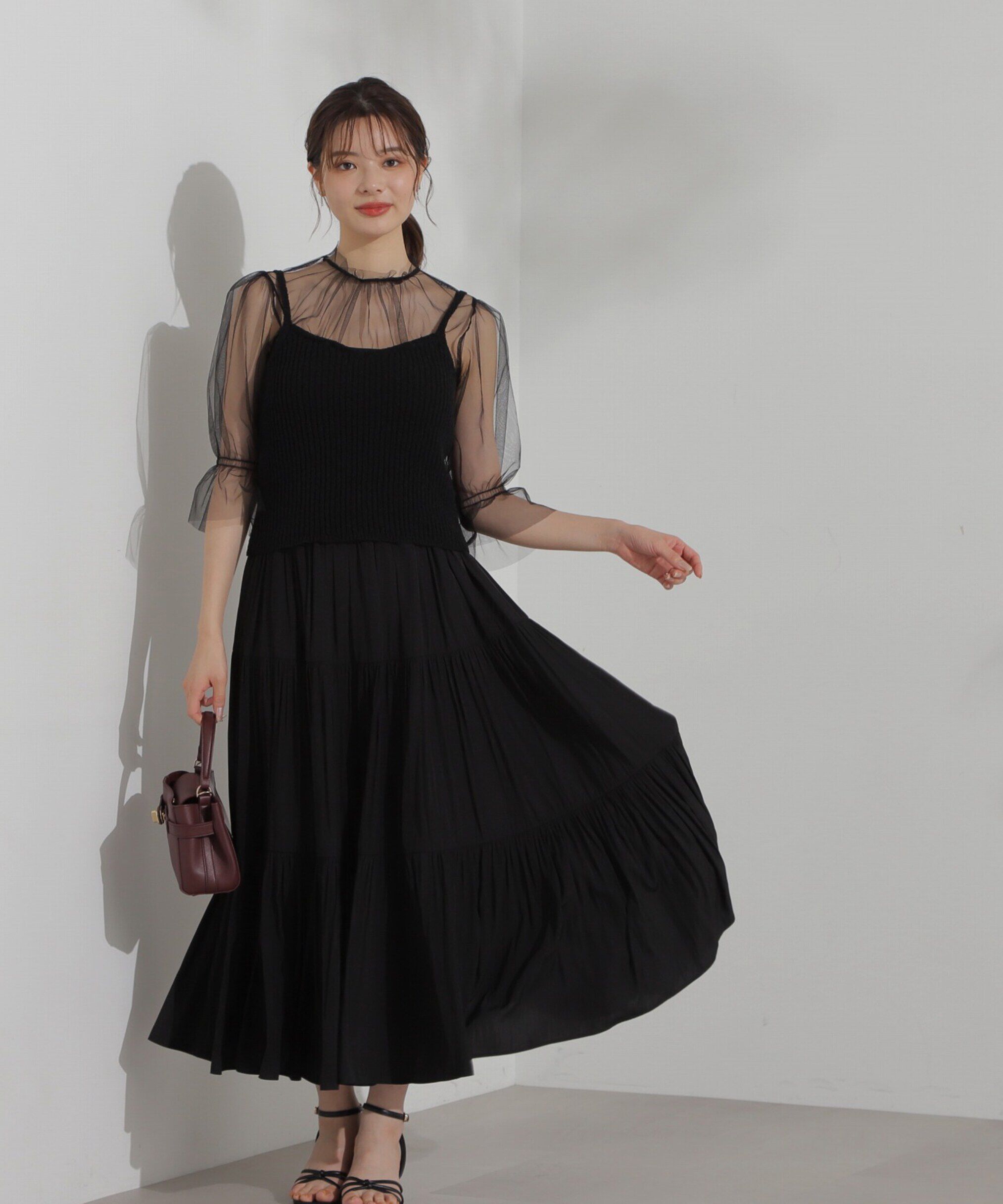 PROPORTION BODY DRESSING「チュールトップス&times;ニットビスチェ」|ニット・セーター|