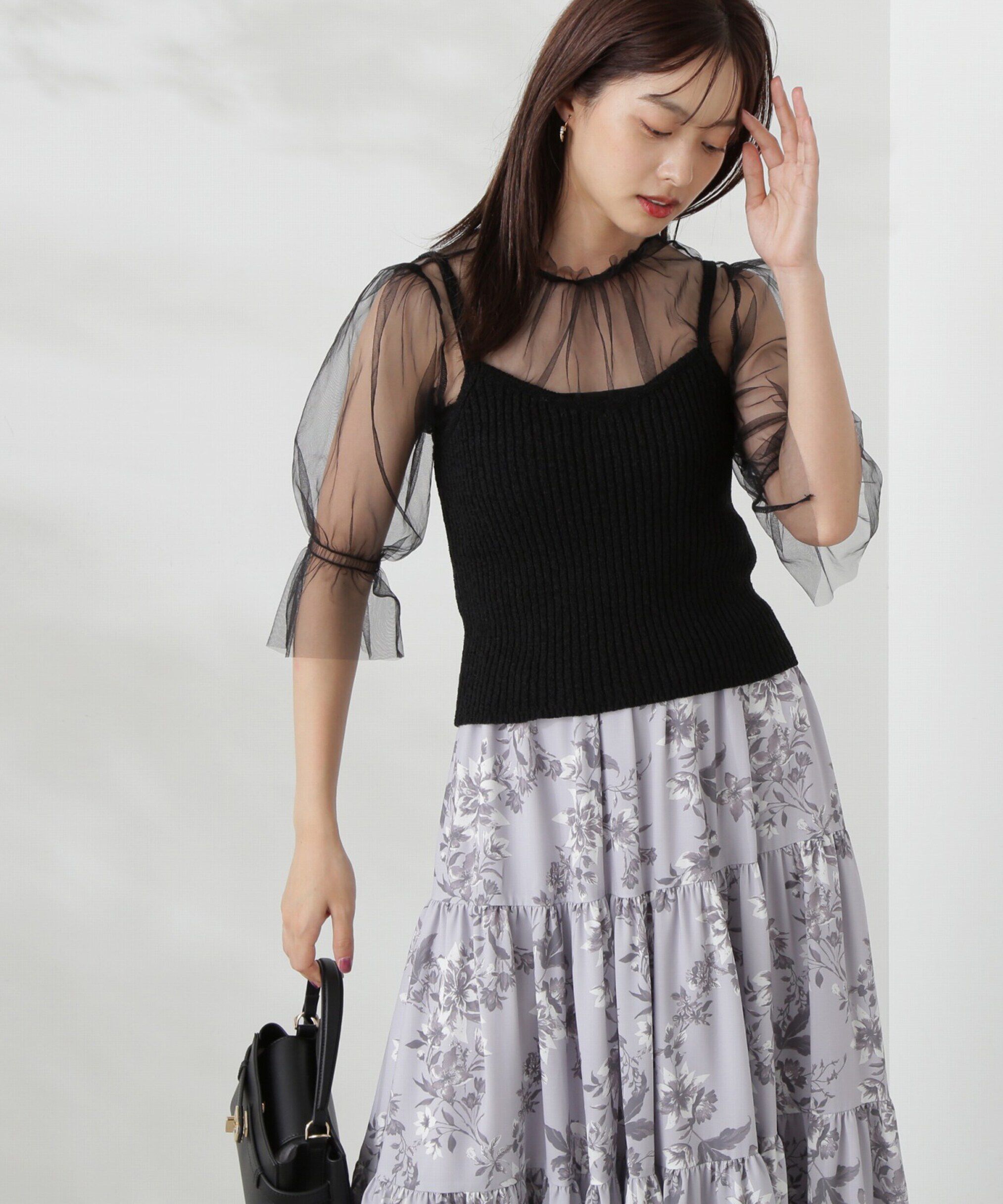 PROPORTION BODY DRESSING「チュールトップス&times;ニットビスチェ」|ニット・セーター|