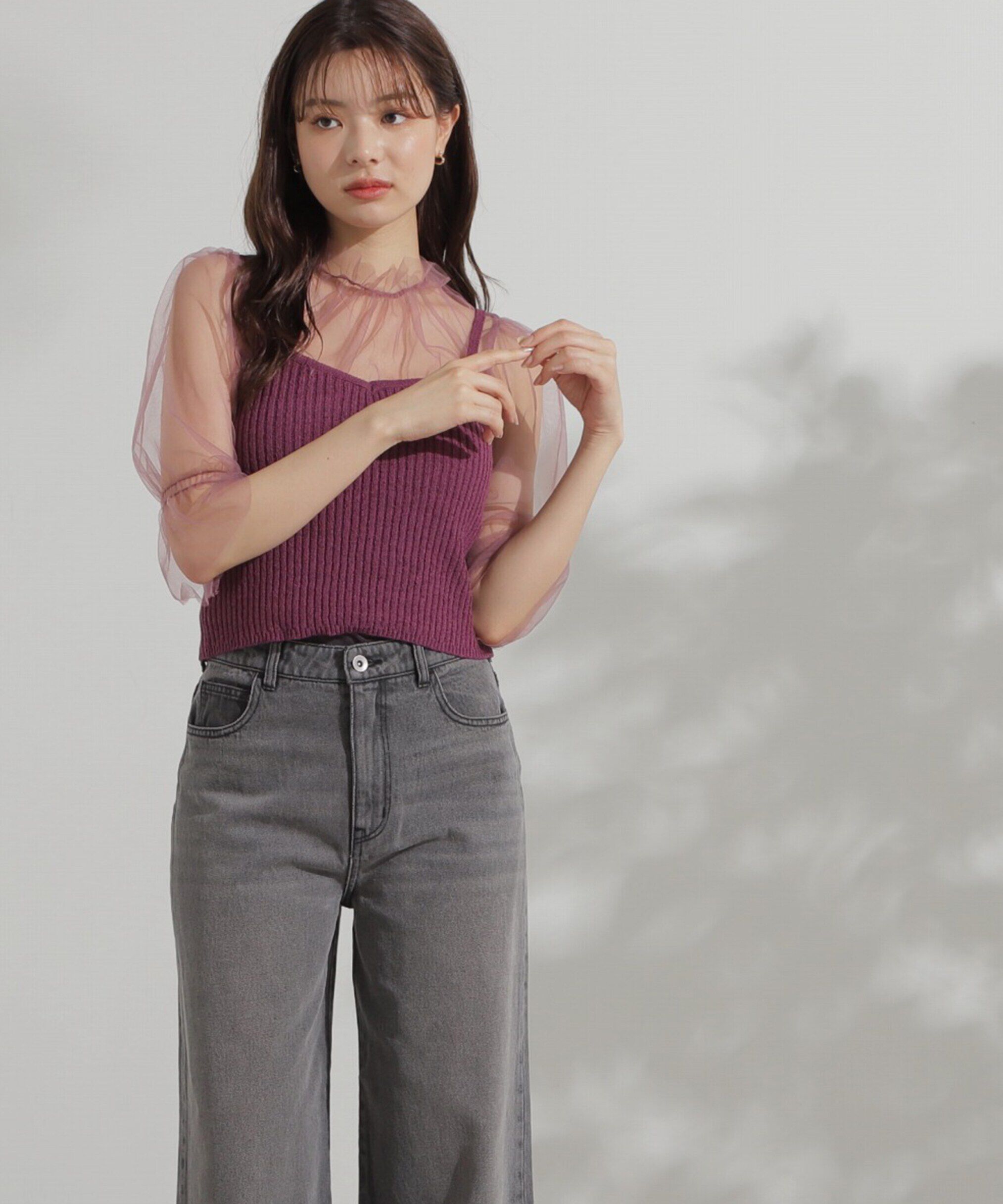 PROPORTION BODY DRESSING「チュールトップス&times;ニットビスチェ」|ニット・セーター|