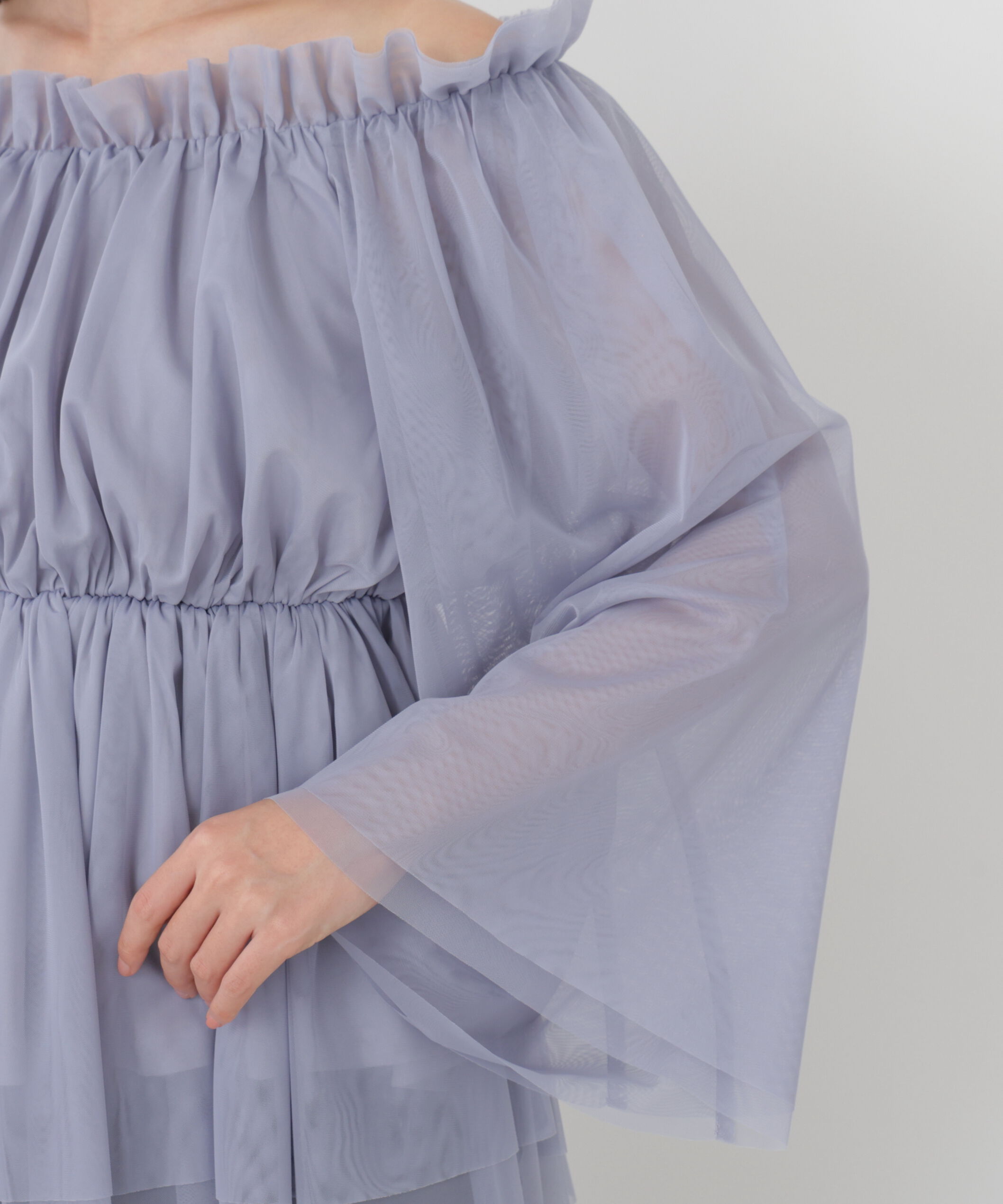 PROPORTION BODY DRESSING「＜明日香さんコラボ＞チュールスリーブフレアブラウス　26SS」|シャツ・ブラウス|