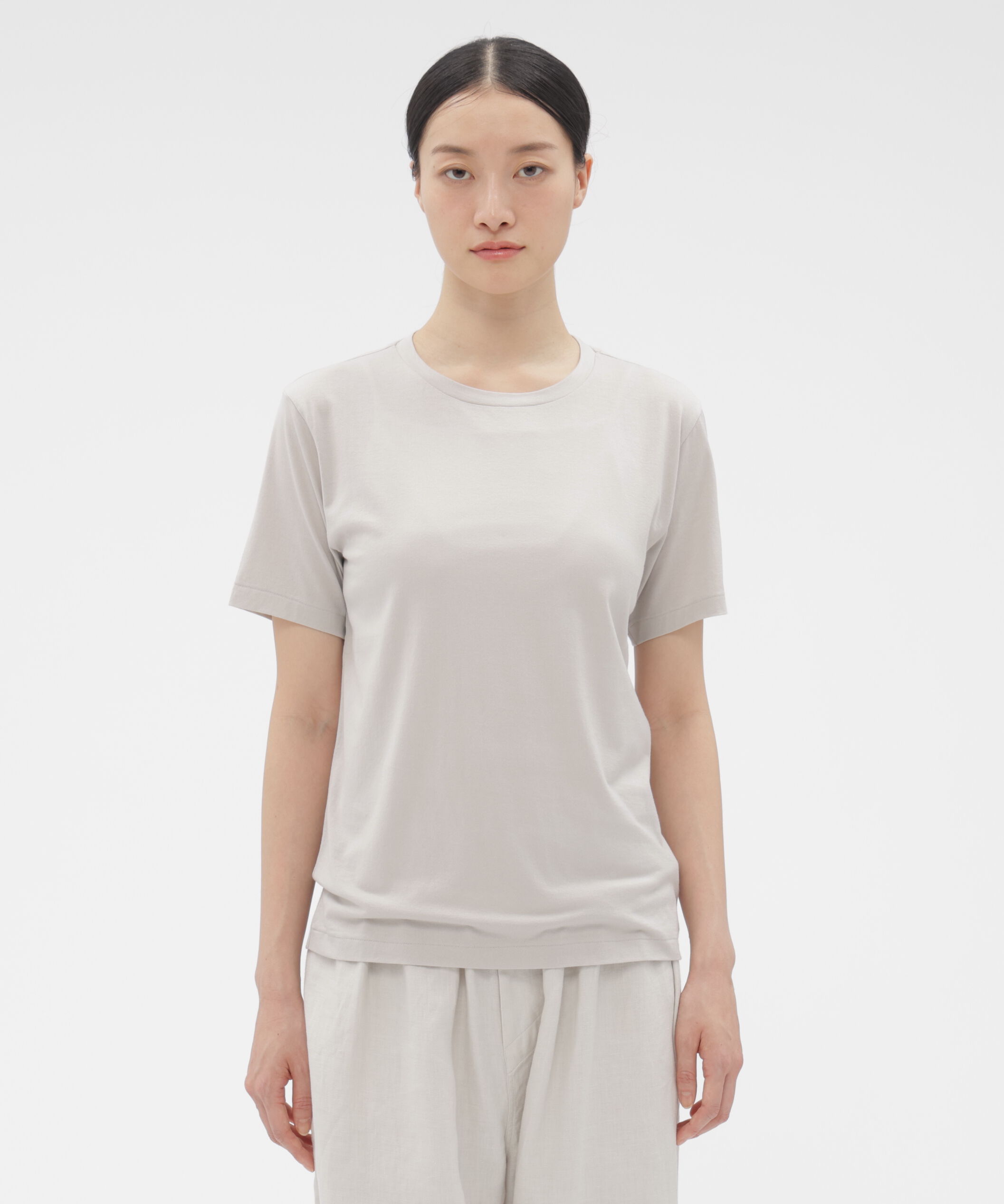 MARGARET HOWELL HOUSEHOLDGOODS「SUPERFINE COTTON JERSEY TOP」|Tシャツ・カットソー|LIGHT GREY1