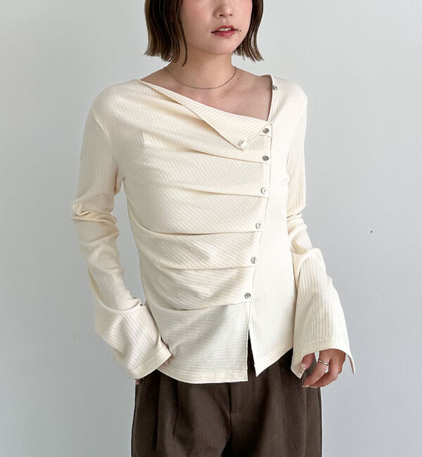 archives「２ｗａｙアシメボタンカットＴＯＰＳ」|Tシャツ・カットソー|IVORY