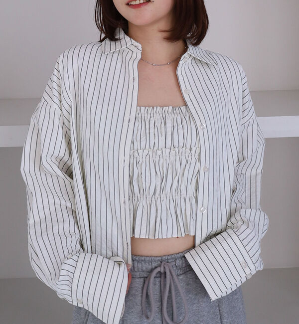 archives「ストライプシャツＳＥＴ」|カーディガン|IVORY