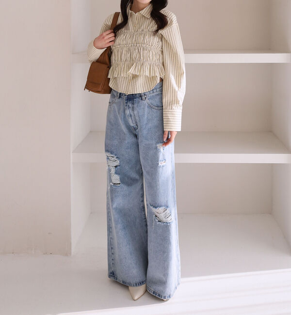 archives「ストライプシャツＳＥＴ」|カーディガン|