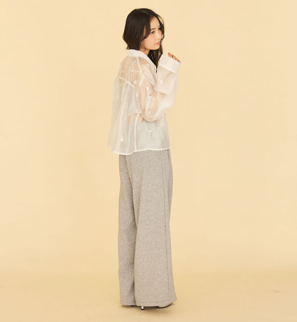 archives「ビーズ花柄刺繍シアーショートシャツ」|シャツ・ブラウス|