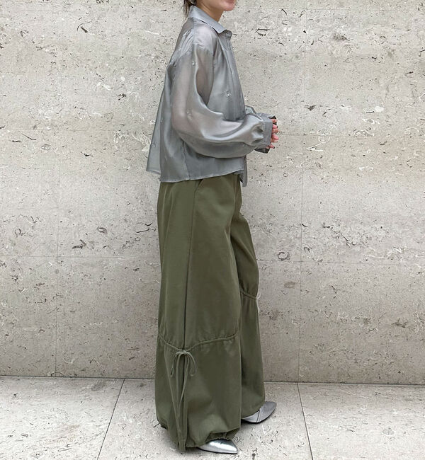 archives「ビーズ花柄刺繍シアーショートシャツ」|シャツ・ブラウス|