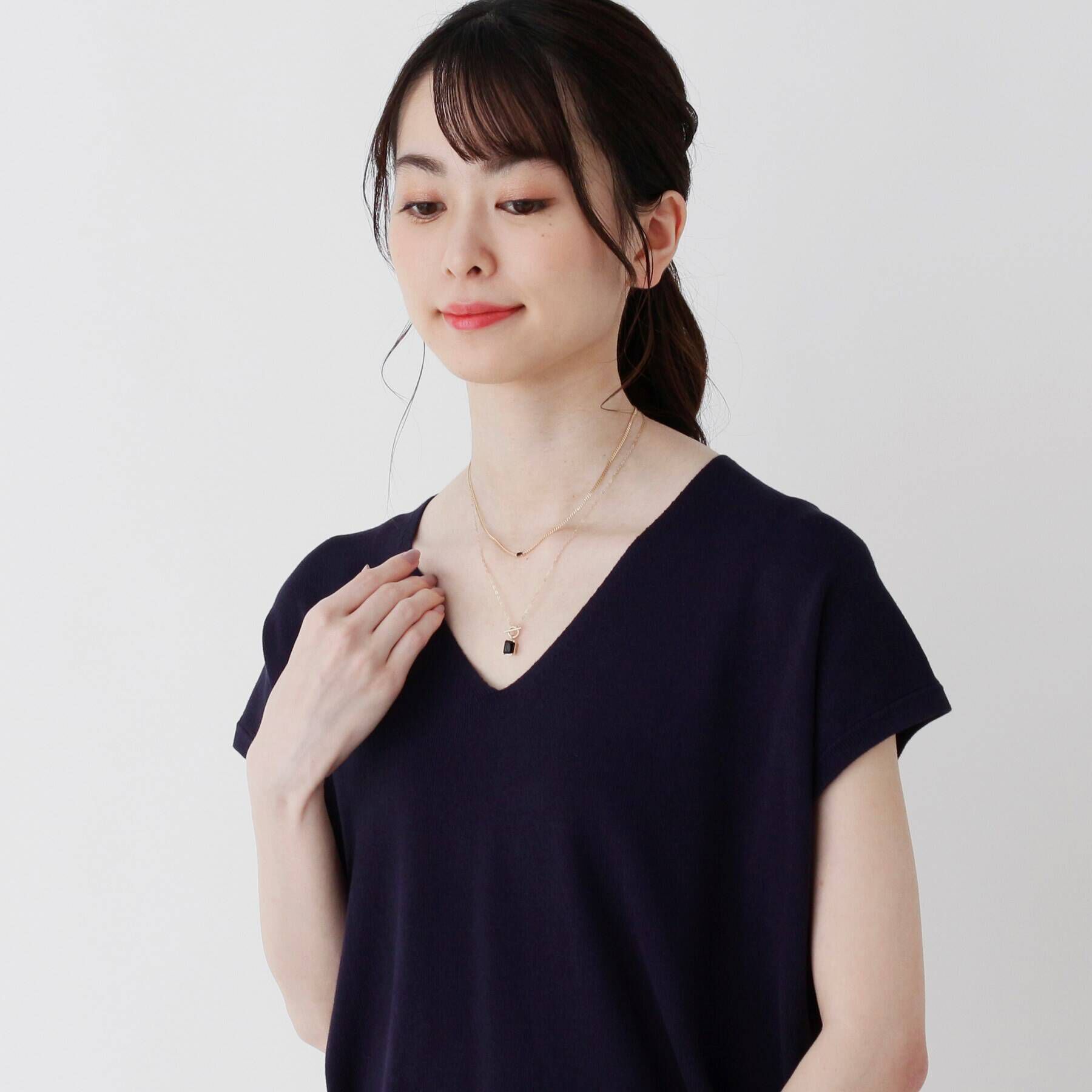 COCOSHNIK「K10カラーストーン（オニキス）キヘイチェーン ネックレス」|ネックレス|