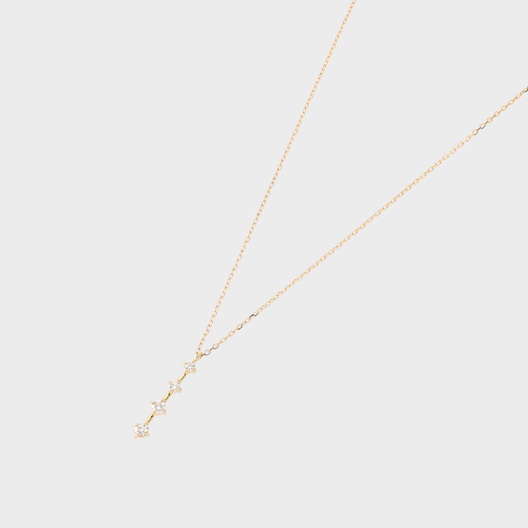 COCOSHNIK「K18ダイヤモンド 縦バー グラデネックレス大」|ネックレス|