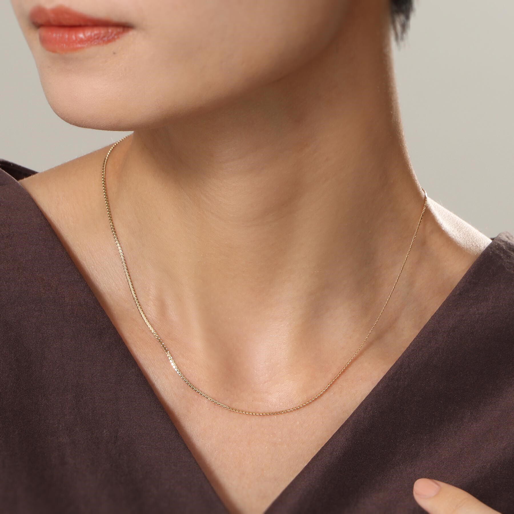 COCOSHNIK「K10ベネチアンフラット ネックレス」|ネックレス|