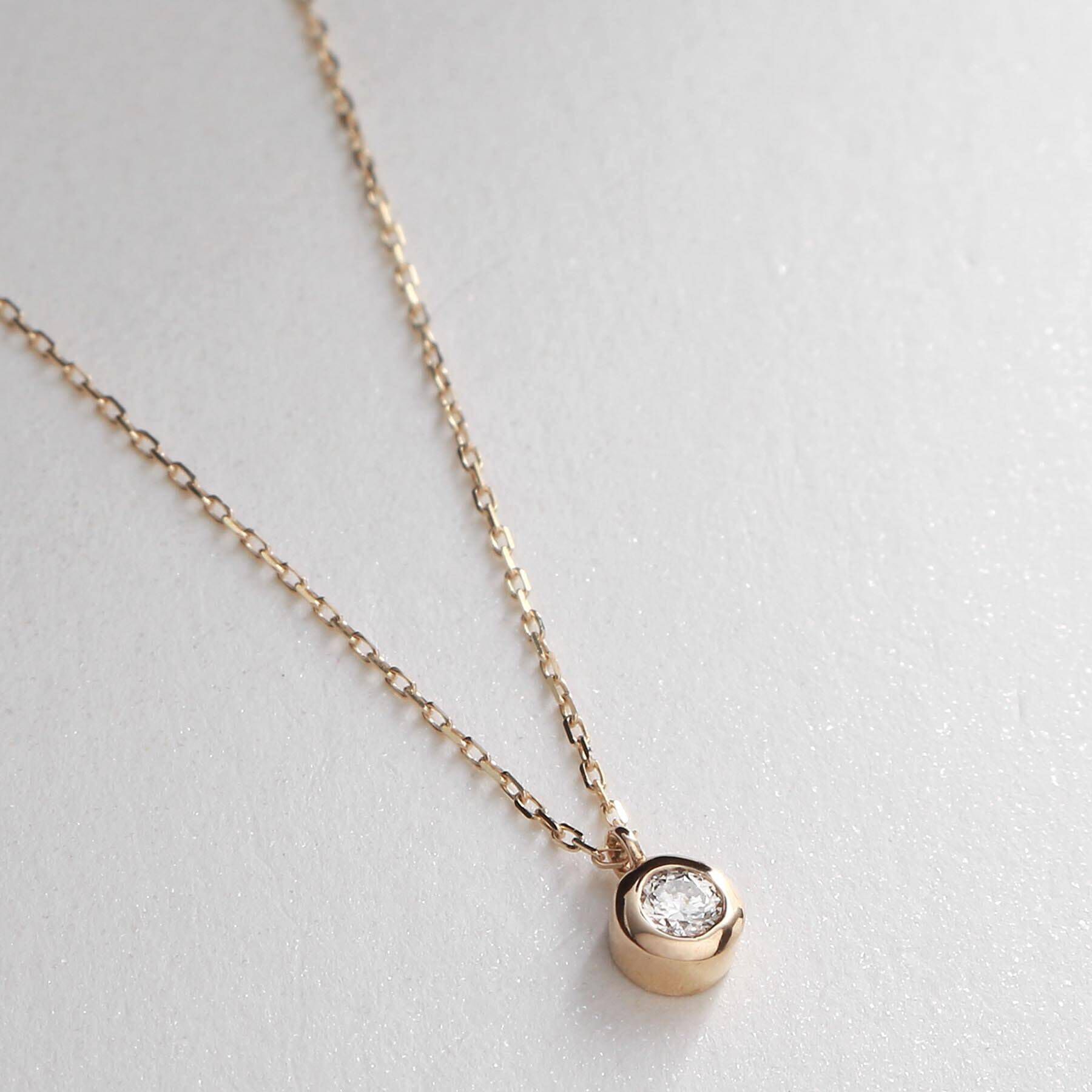 COCOSHNIK「【WEB限定】K10スピリチュアルストーン（ダイヤモンド）ネックレス」|ネックレス|