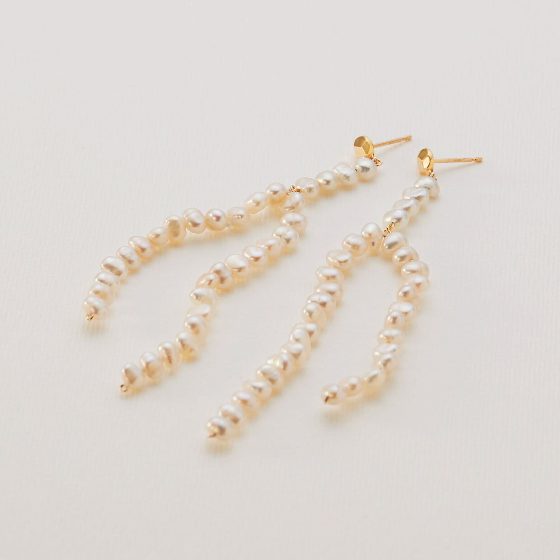 COCOSHNIK「K10バロックパールブランチ スタッドピアス」|ピアス|