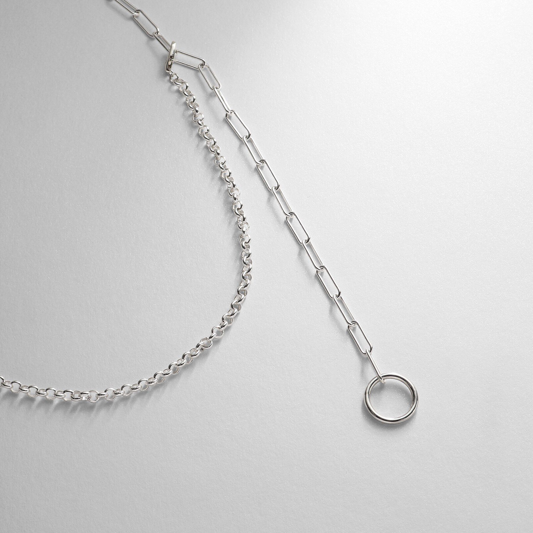 COCOSHNIK ONKITSCH「シルバー マルチチェーンネックレス ミックスチェーン」|ネックレス|