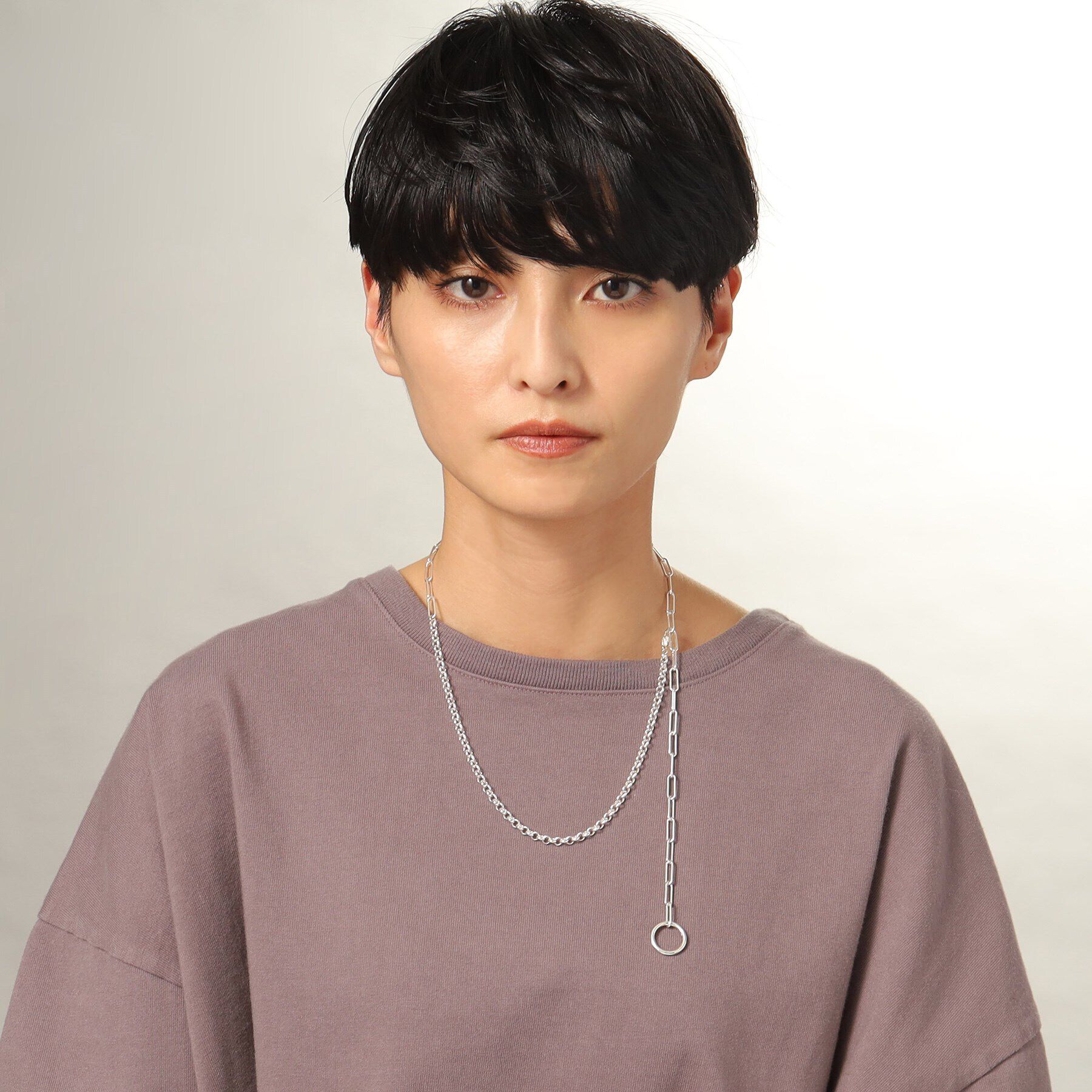 COCOSHNIK ONKITSCH「シルバー マルチチェーンネックレス ミックスチェーン」|ネックレス|