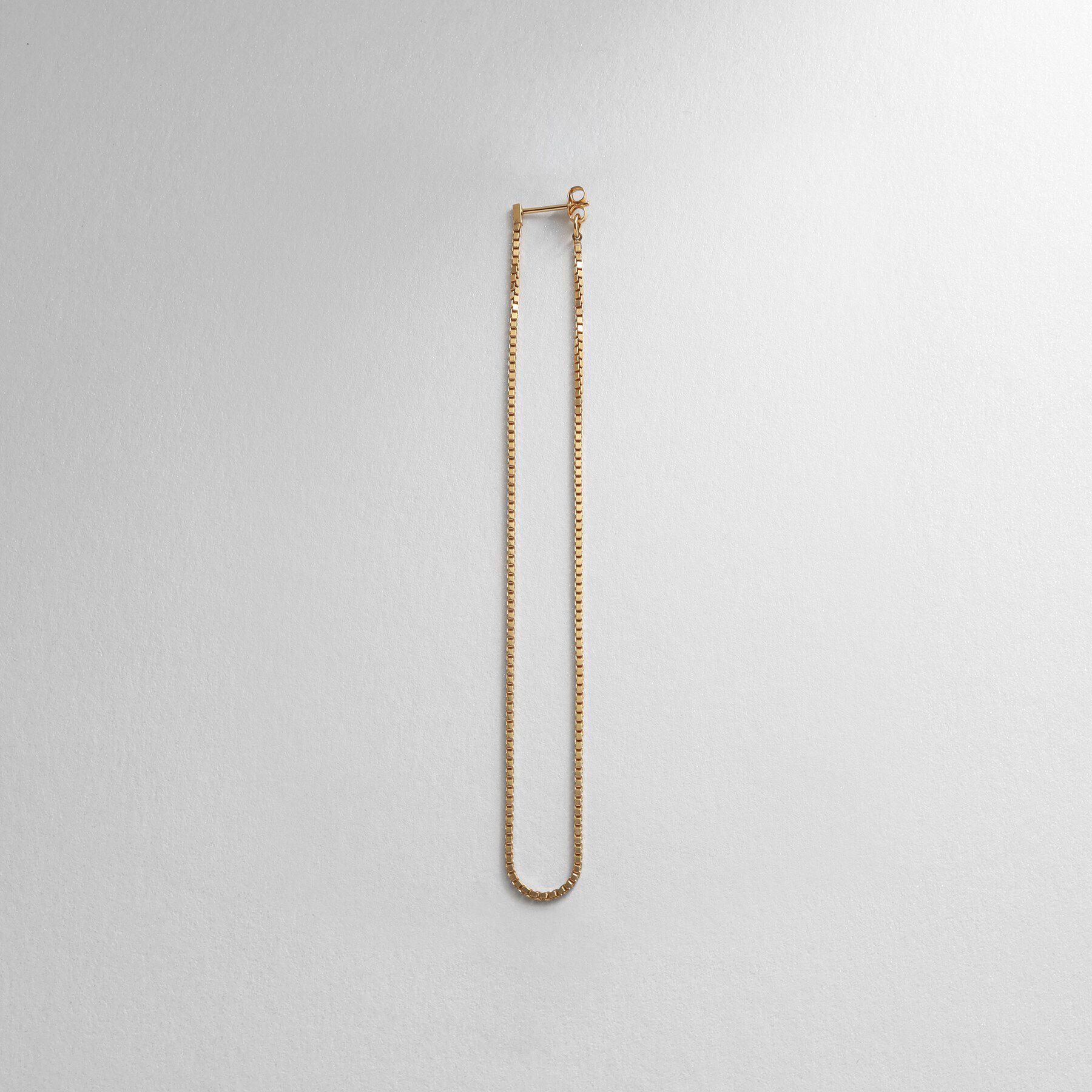 COCOSHNIK ONKITSCH「シルバー チェーンピアスベネチアン ロングフープ（片耳用） GP」|ピアス|